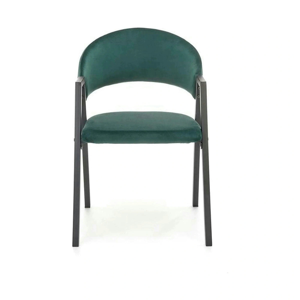 Scaun K473, stofa catifelata verde inchis, 54x58x82 cm