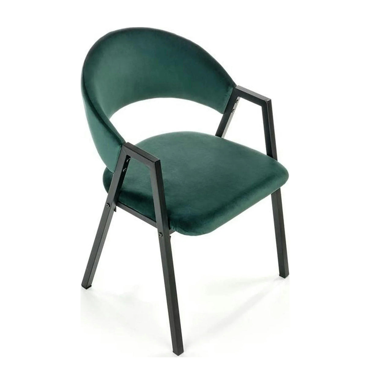 Scaun K473, stofa catifelata verde inchis, 54x58x82 cm