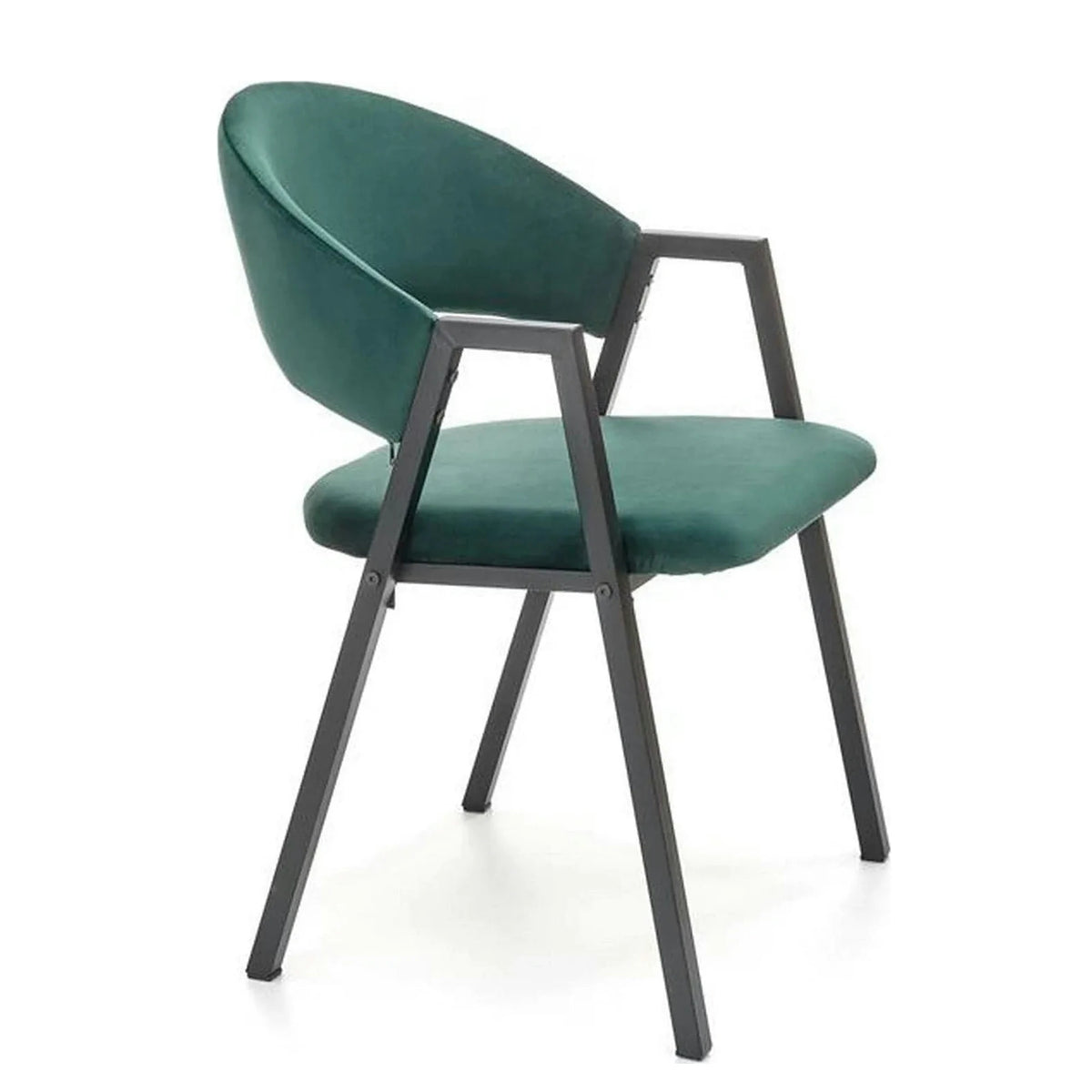 Scaun K473, stofa catifelata verde inchis, 54x58x82 cm