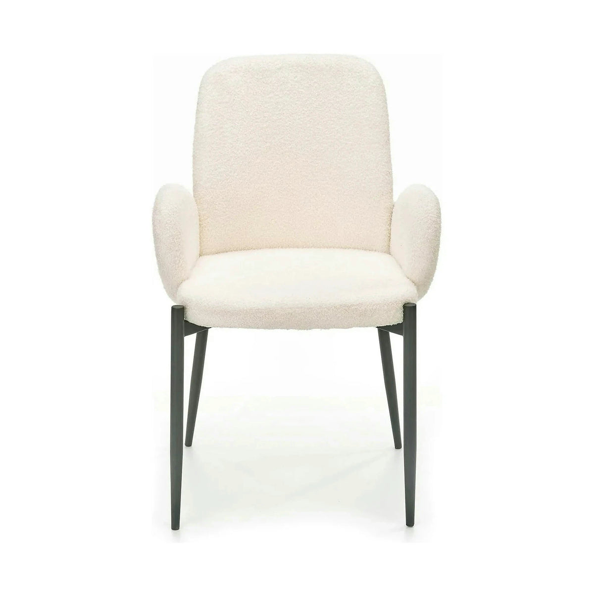 Scaun K477, crem/negru, stofa/metal, 58x58x89 cm