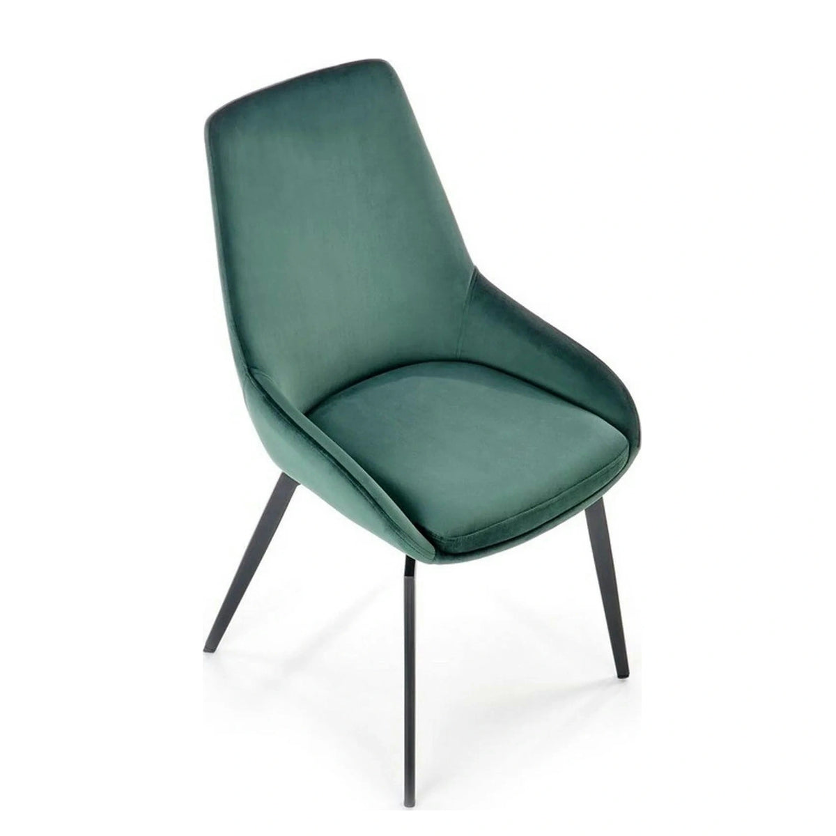 Scaun K479, verde/negru, stofa catifelata/metal, 49x60x91 cm