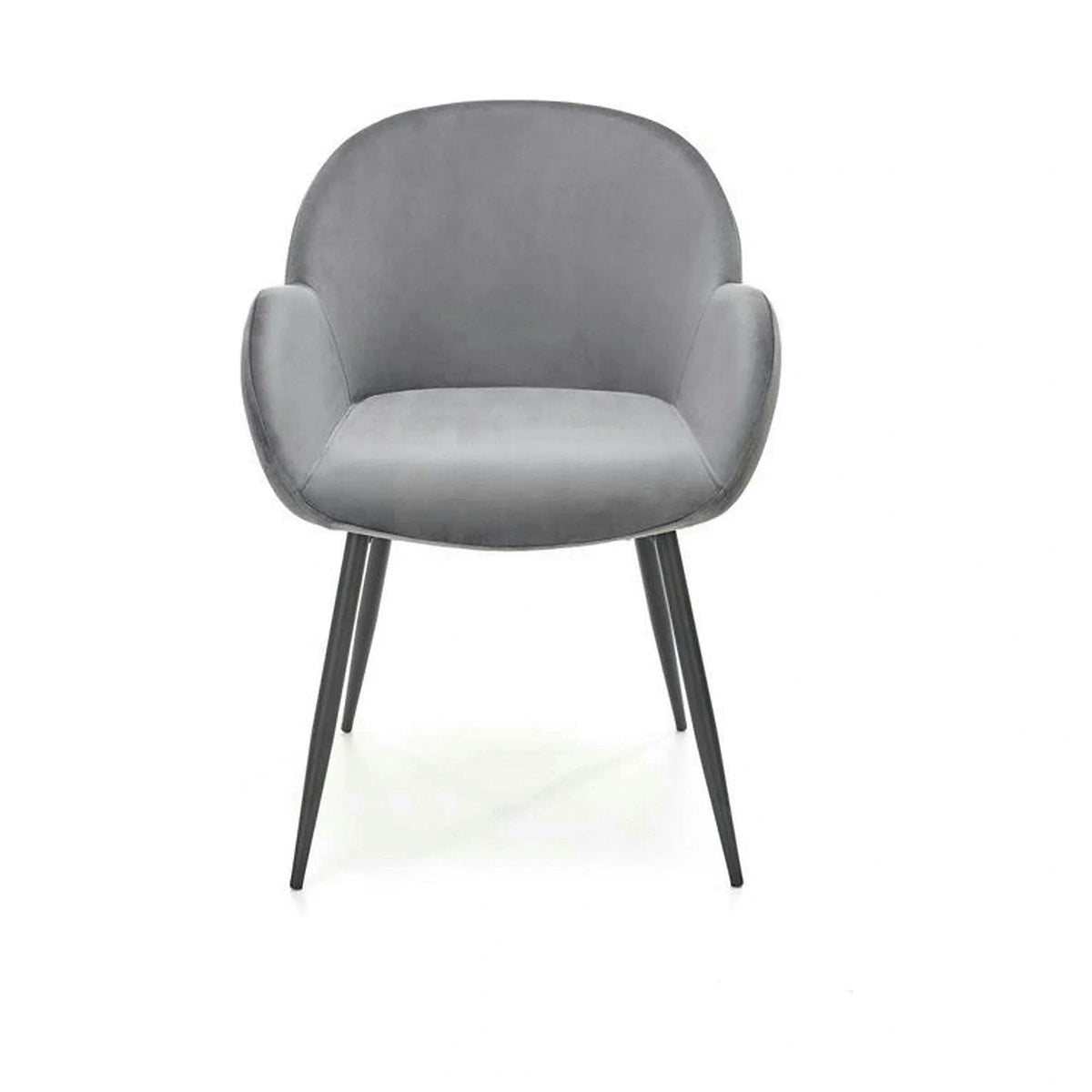 Scaun K480, gri/negru, stofa catifelata/metal, 59x59x79 cm