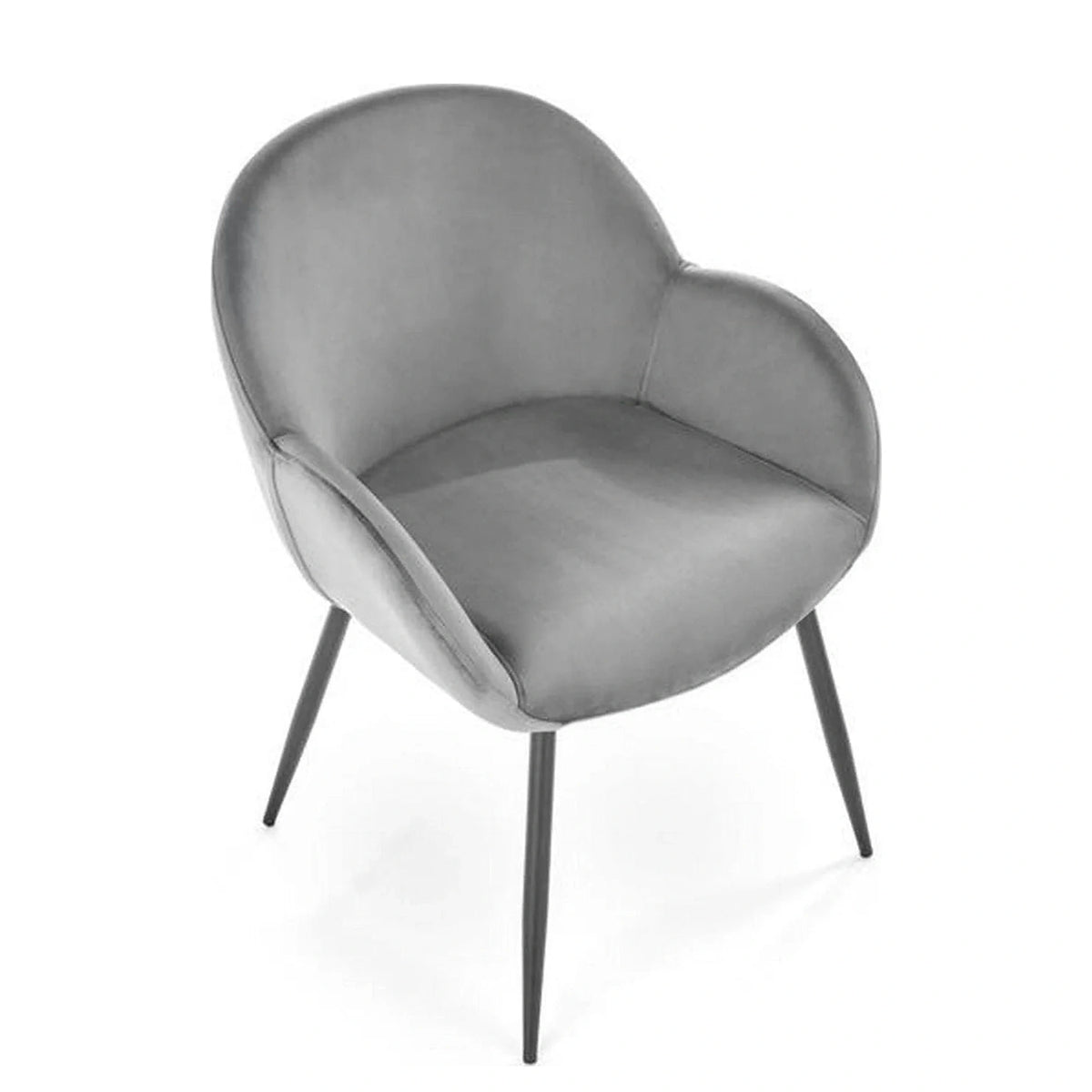 Scaun K480, gri/negru, stofa catifelata/metal, 59x59x79 cm