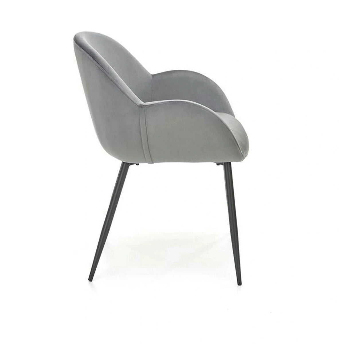 Scaun K480, gri/negru, stofa catifelata/metal, 59x59x79 cm