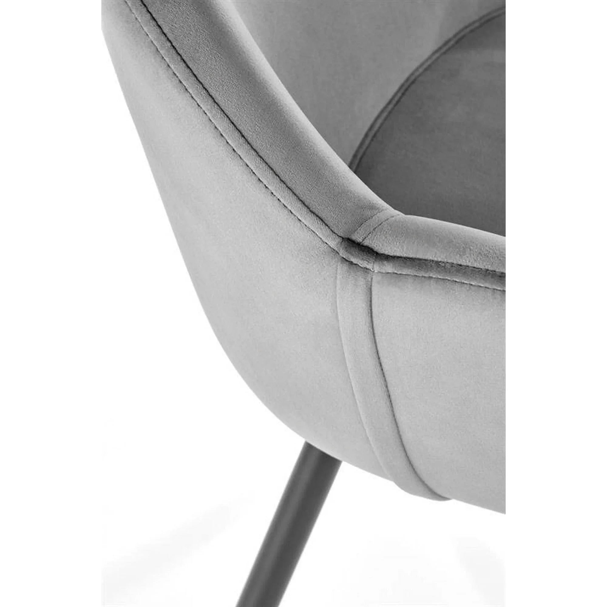 Scaun K480, gri/negru, stofa catifelata/metal, 59x59x79 cm