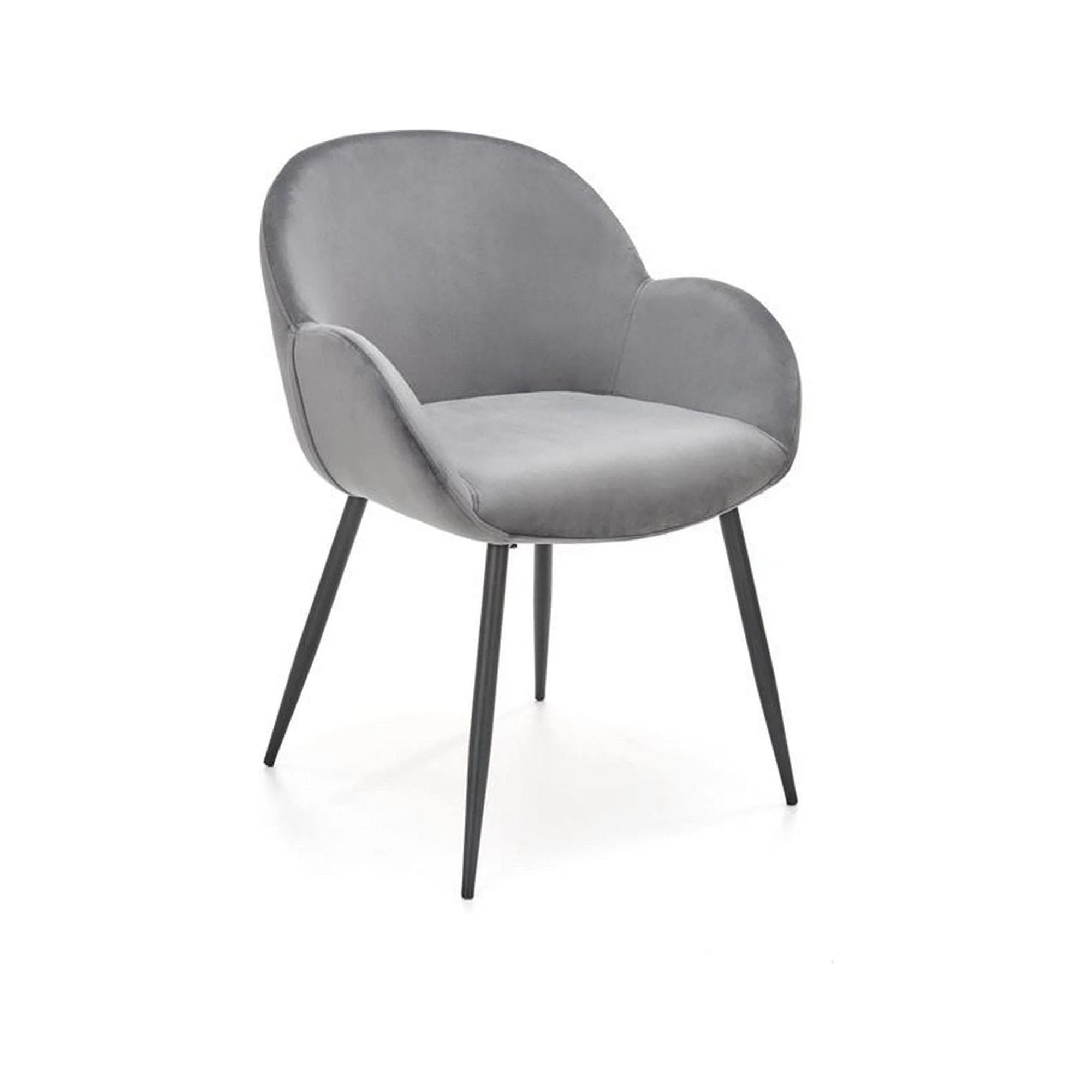 Scaun K480, gri/negru, stofa catifelata/metal, 59x59x79 cm