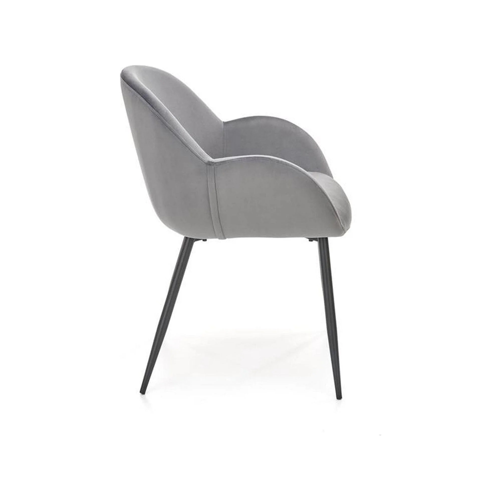 Scaun K480, gri/negru, stofa catifelata/metal, 59x59x79 cm