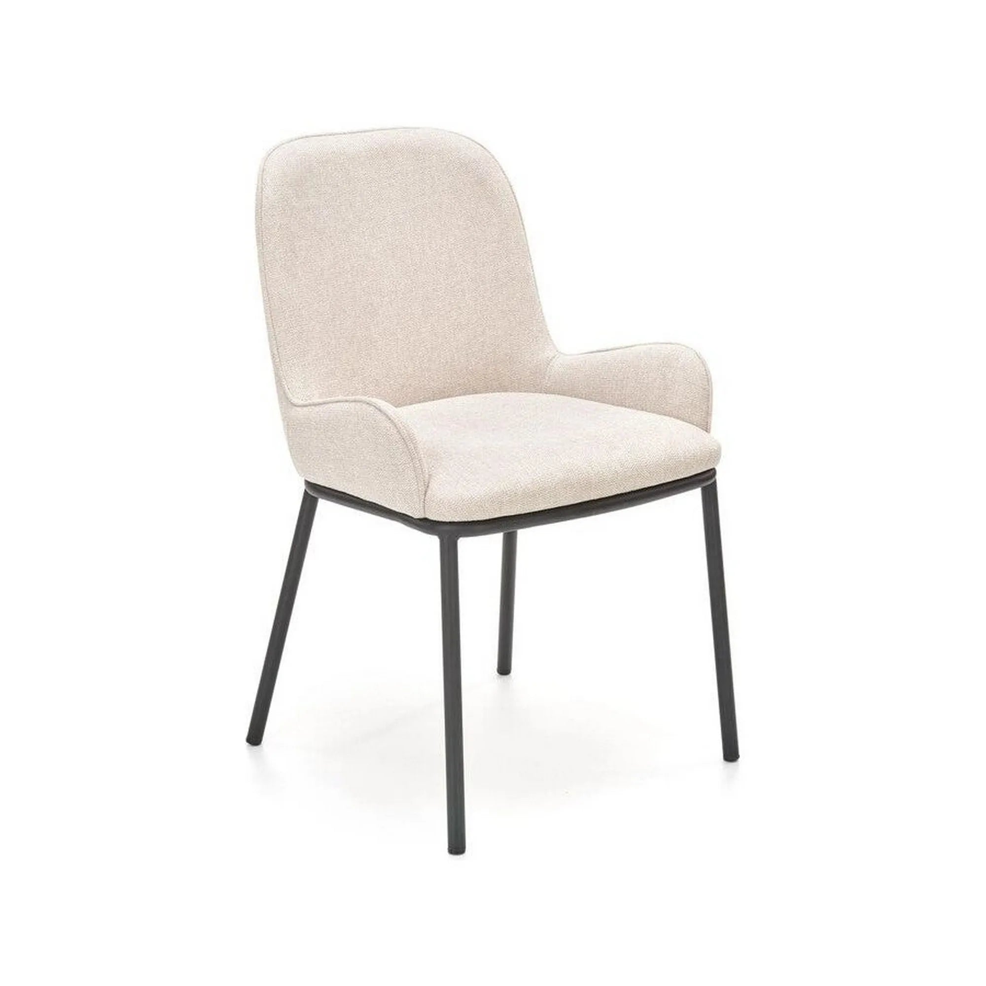 Scaun K481, alb/negru, stofa clasica/metal, 54x60x83 cm