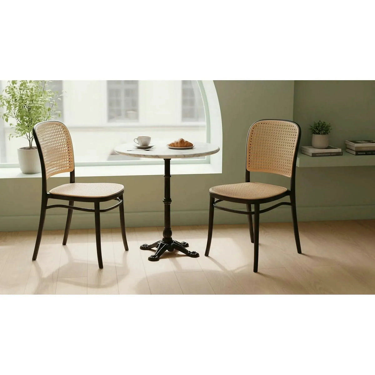 Scaun K483, bej/negru, polipropilena, 41x52x86 cm