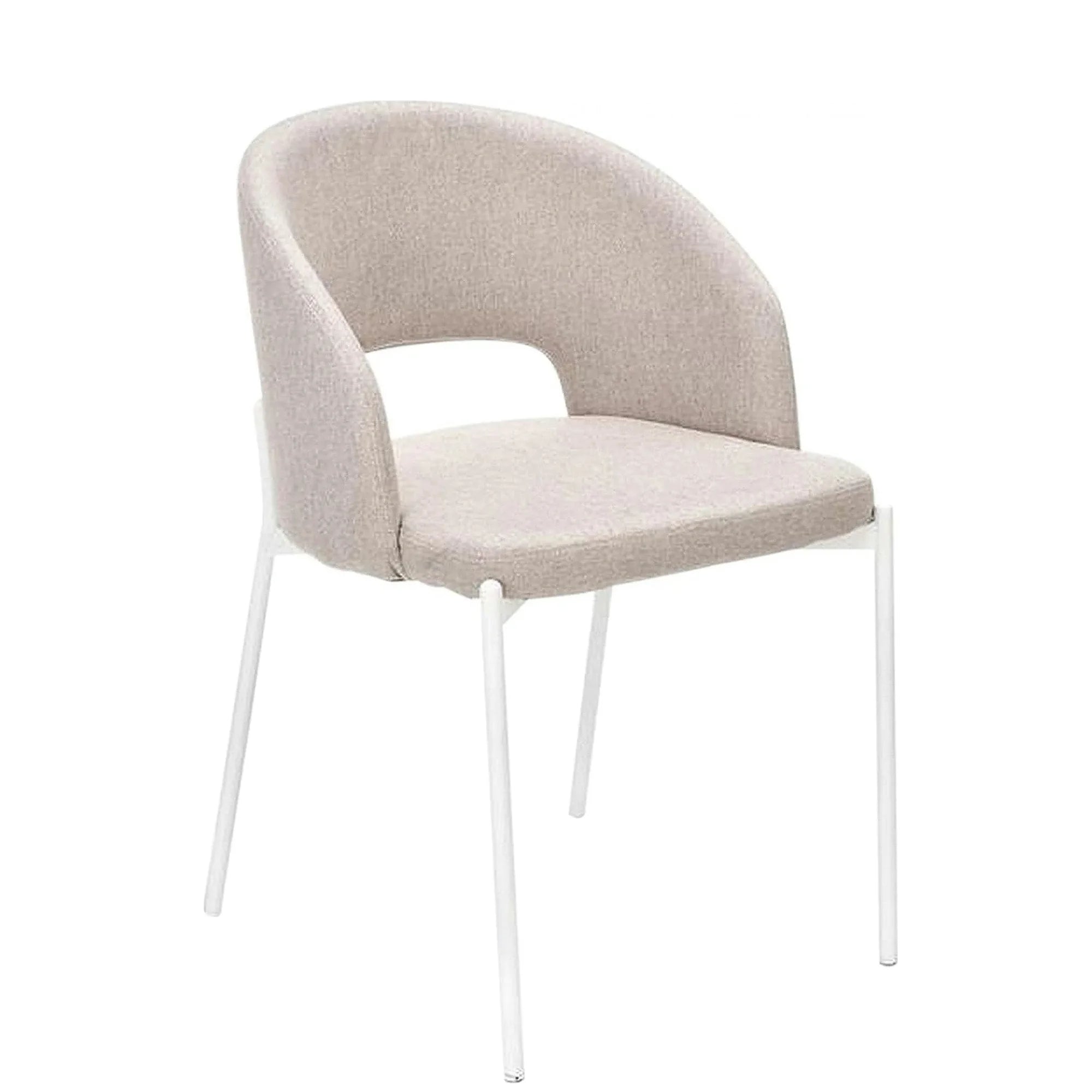 Scaun K486, bej/alb, stofa clasica/metal, 51x57x77 cm