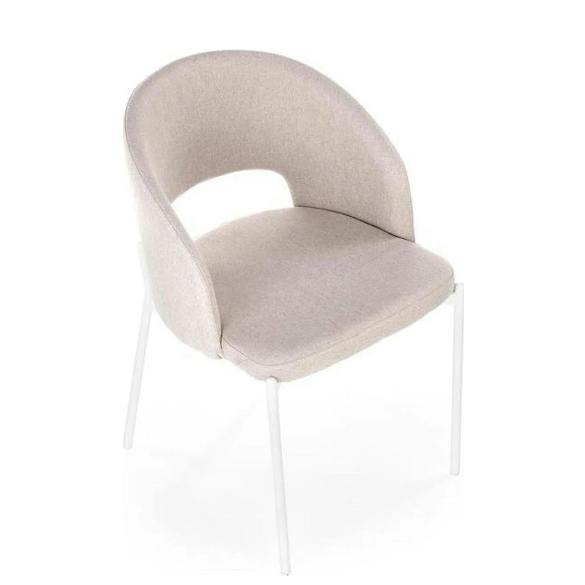 Scaun K486, bej/alb, stofa clasica/metal, 51x57x77 cm