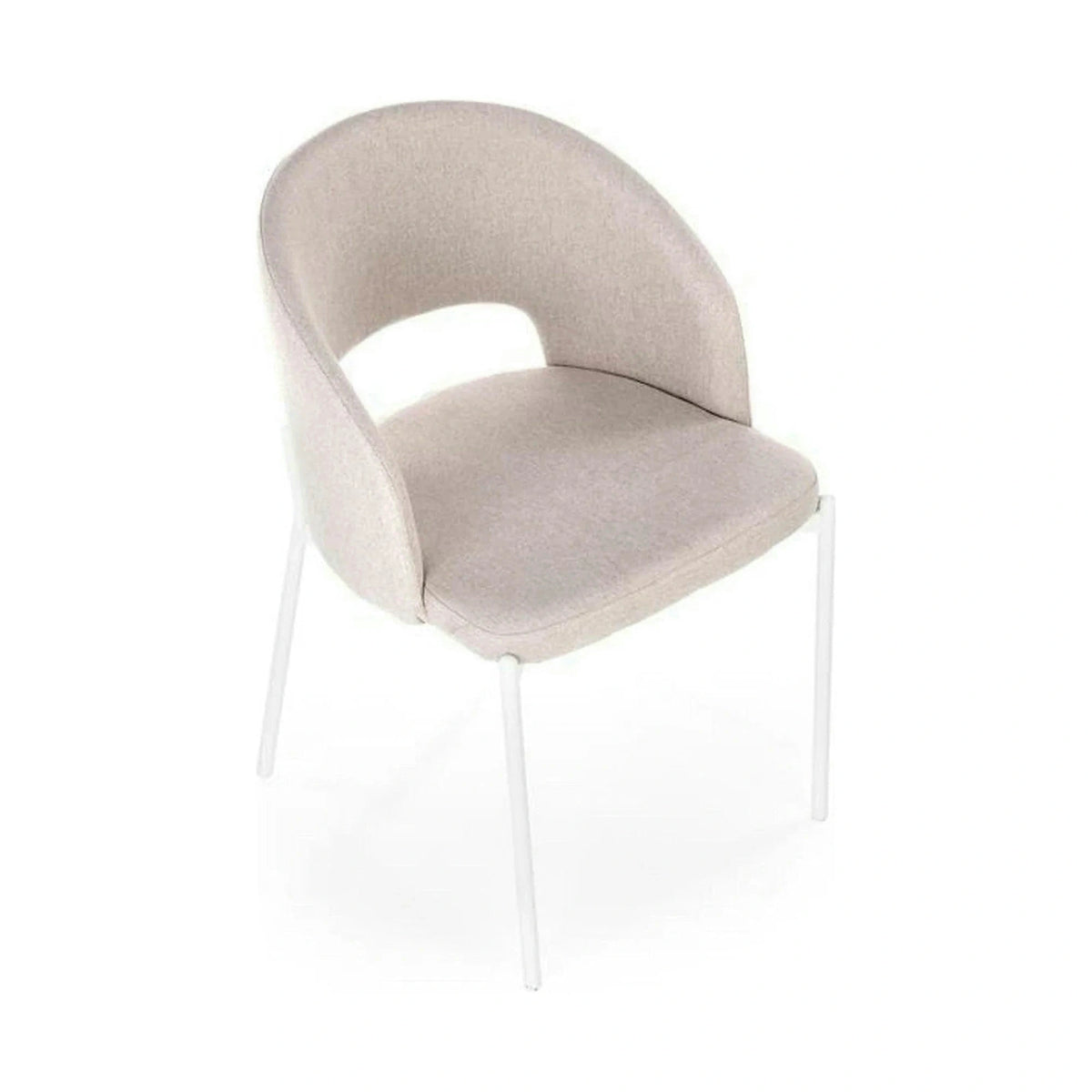 Scaun K486, bej/alb, stofa clasica/metal, 51x57x77 cm