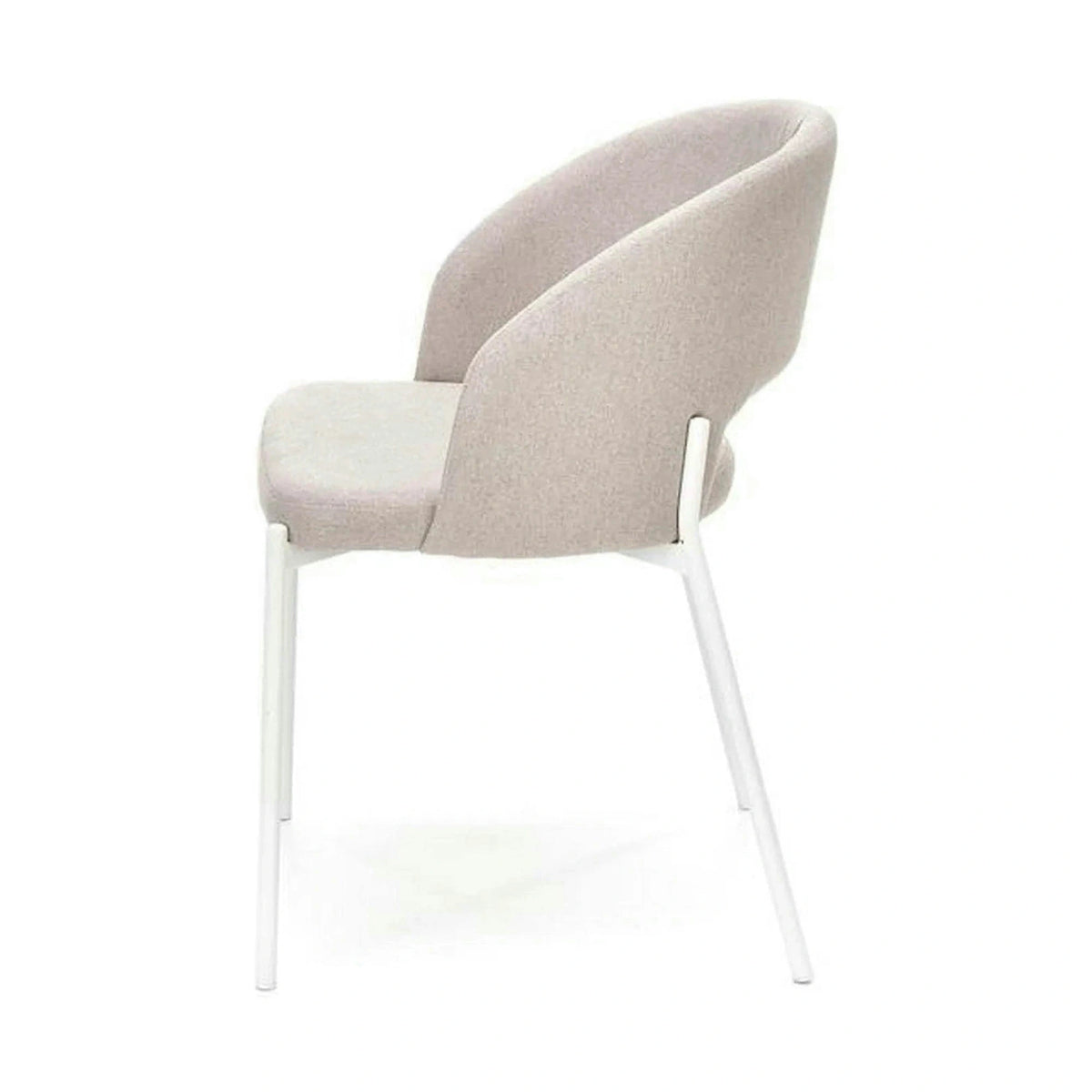Scaun K486, bej/alb, stofa clasica/metal, 51x57x77 cm