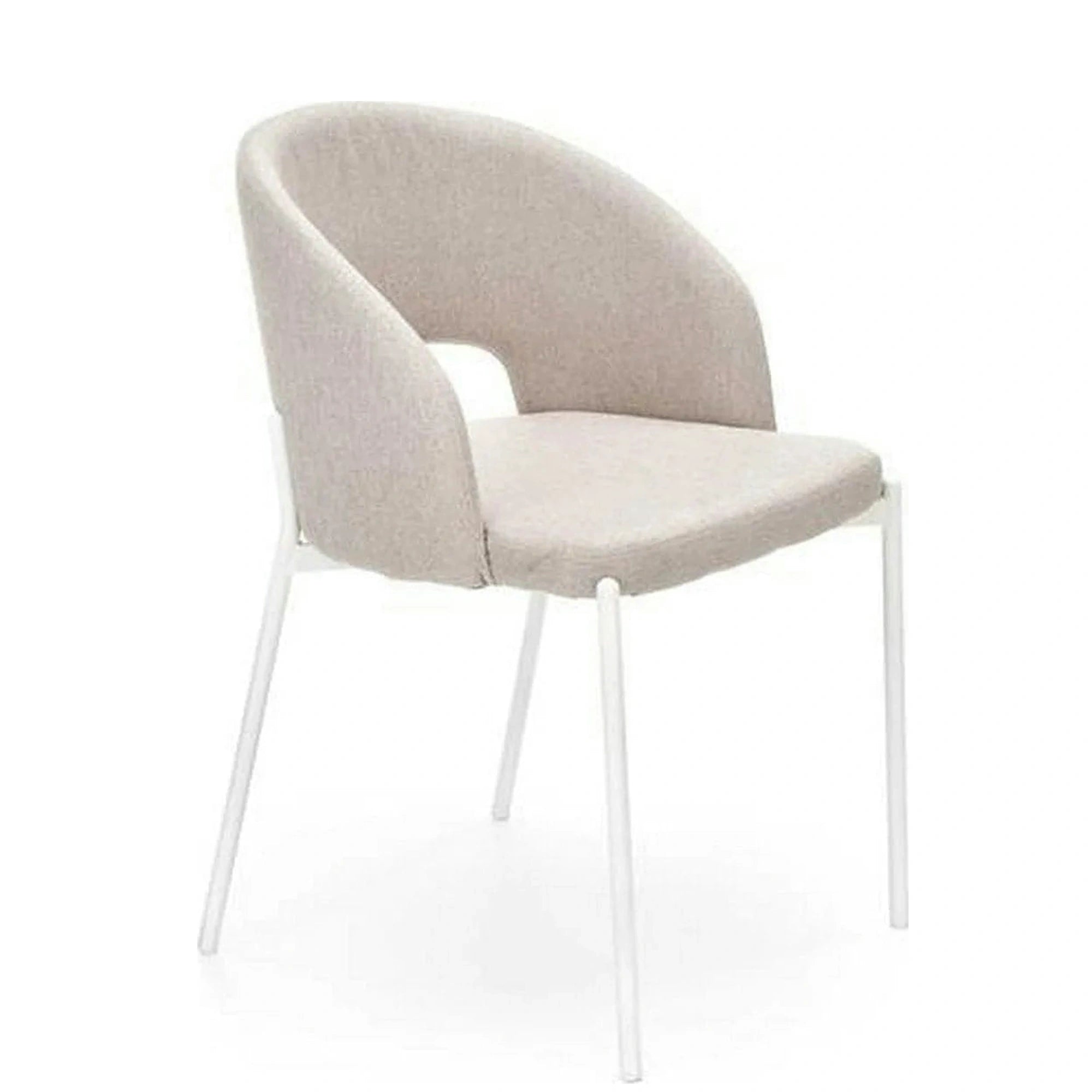 Scaun K486, bej/alb, stofa clasica/metal, 51x57x77 cm
