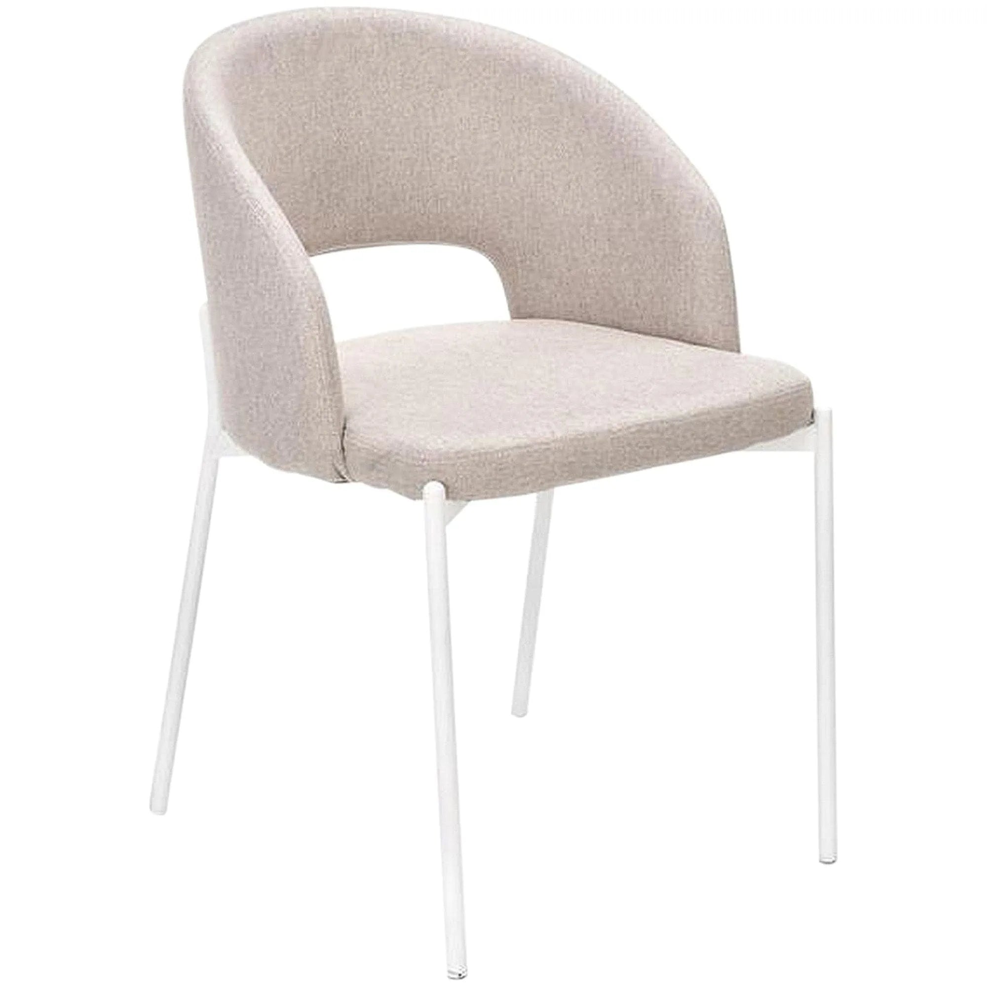 Scaun K486, bej/alb, stofa clasica/metal, 51x57x77 cm