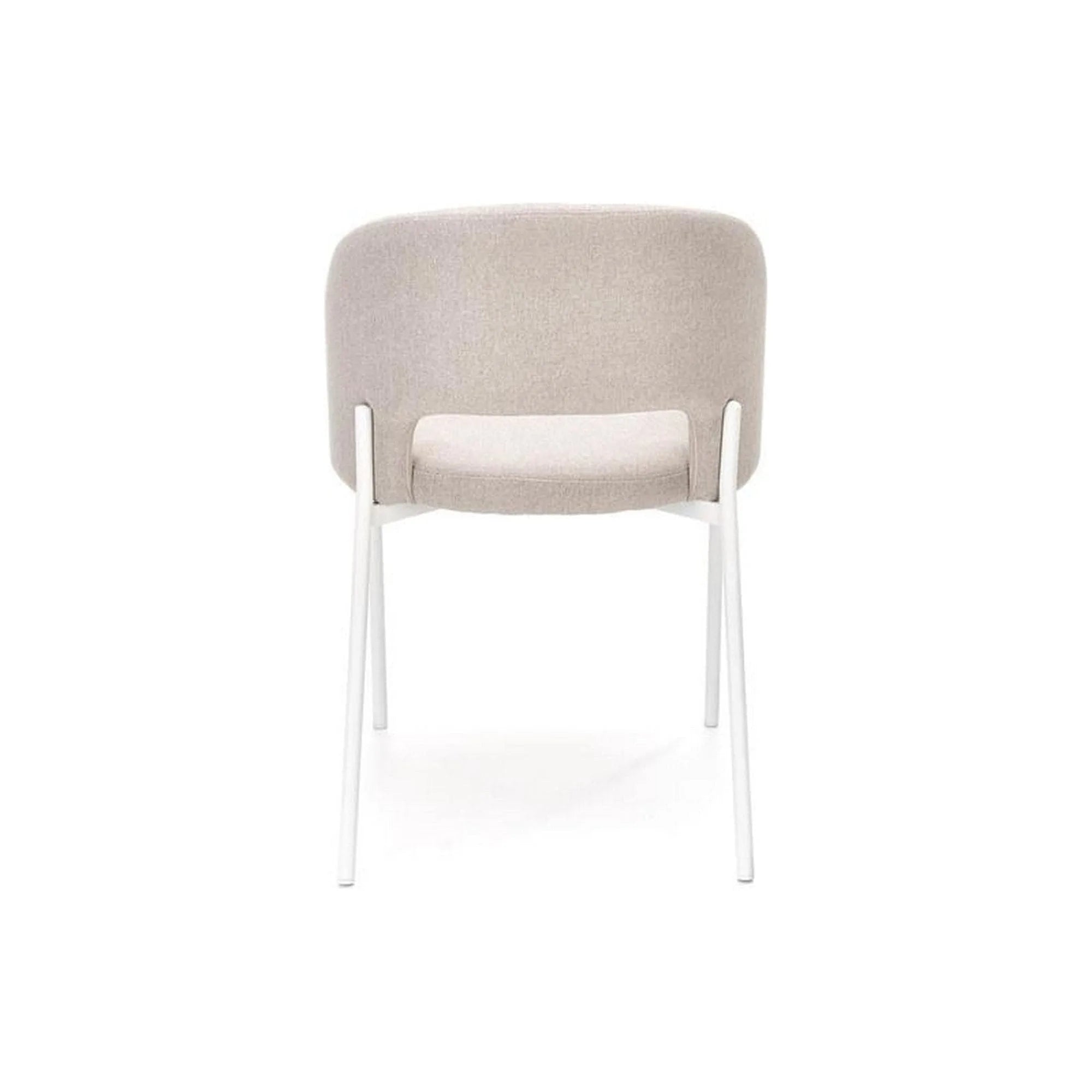 Scaun K486, bej/alb, stofa clasica/metal, 51x57x77 cm