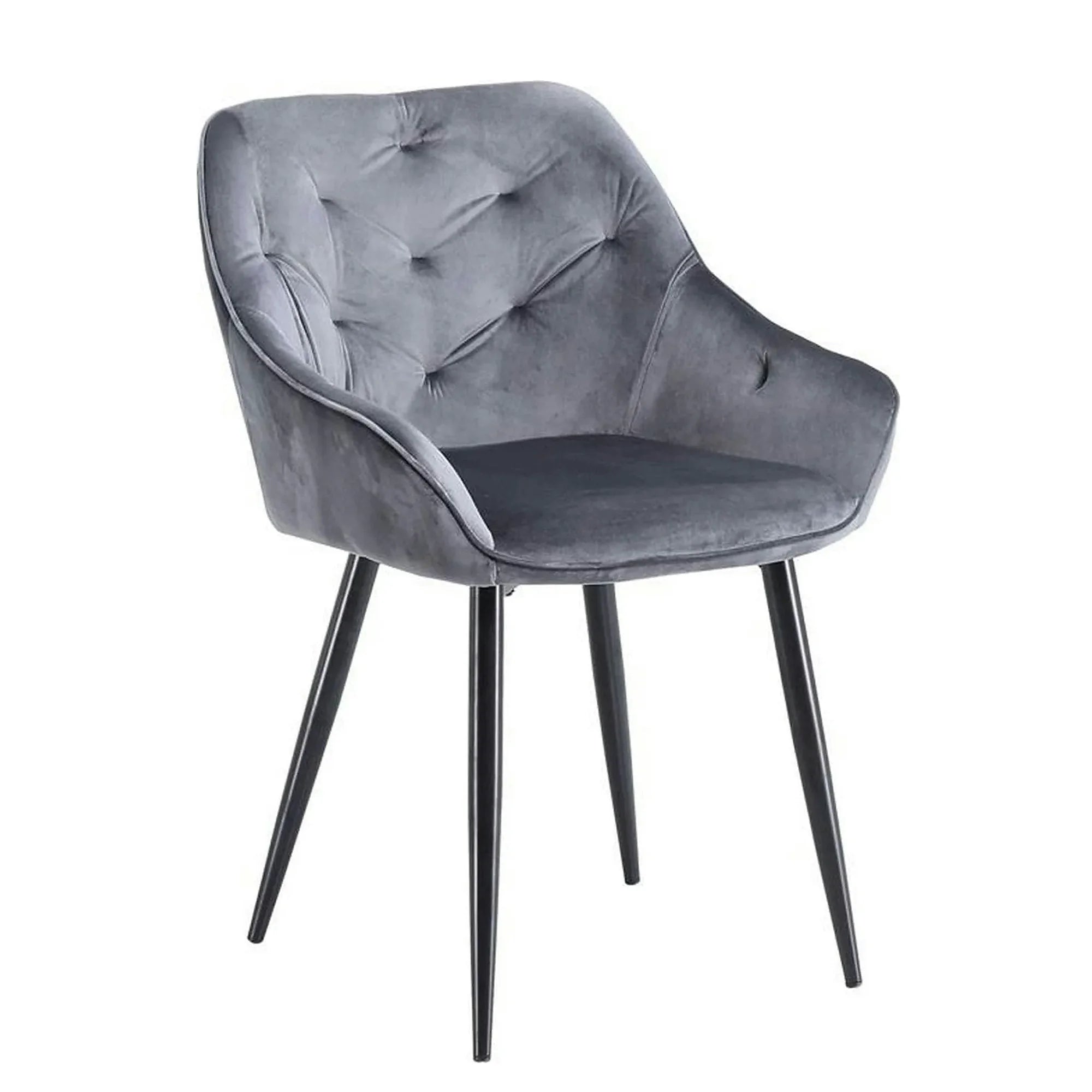 Scaun K487, stofa catifelata gri, 56x65x81 cm