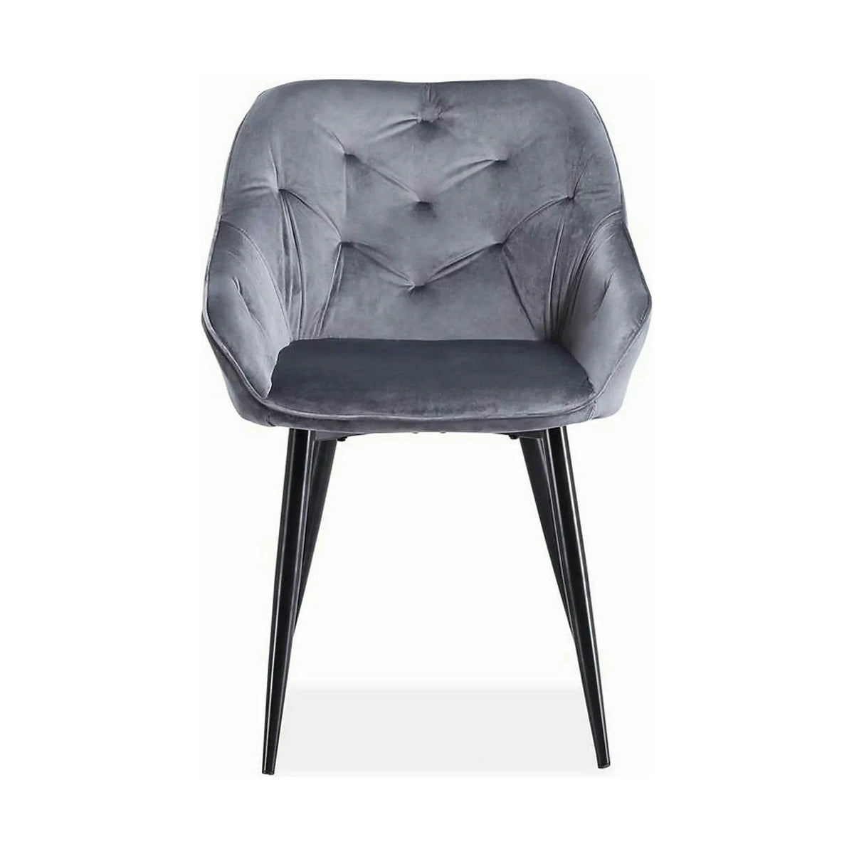 Scaun K487, stofa catifelata gri, 56x65x81 cm