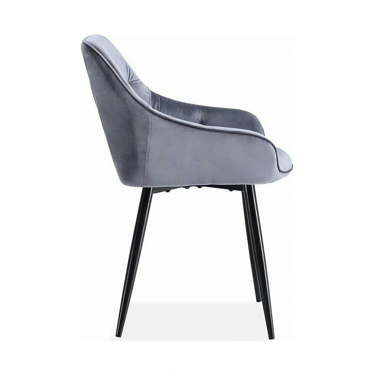 Scaun K487, stofa catifelata gri, 56x65x81 cm