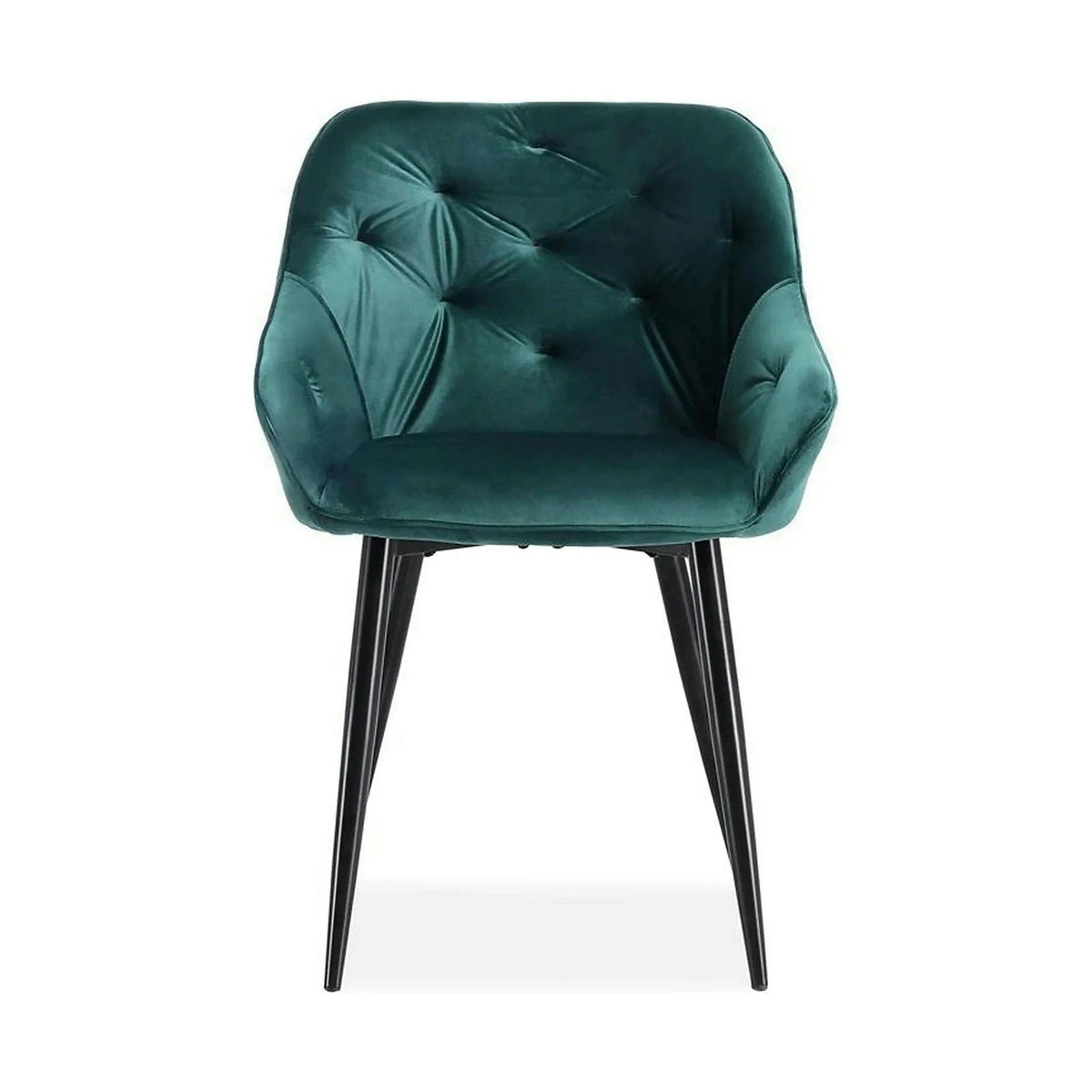 Scaun K487, verde inchis/negru, stofa catifelat/metal, 56x65x81 cm