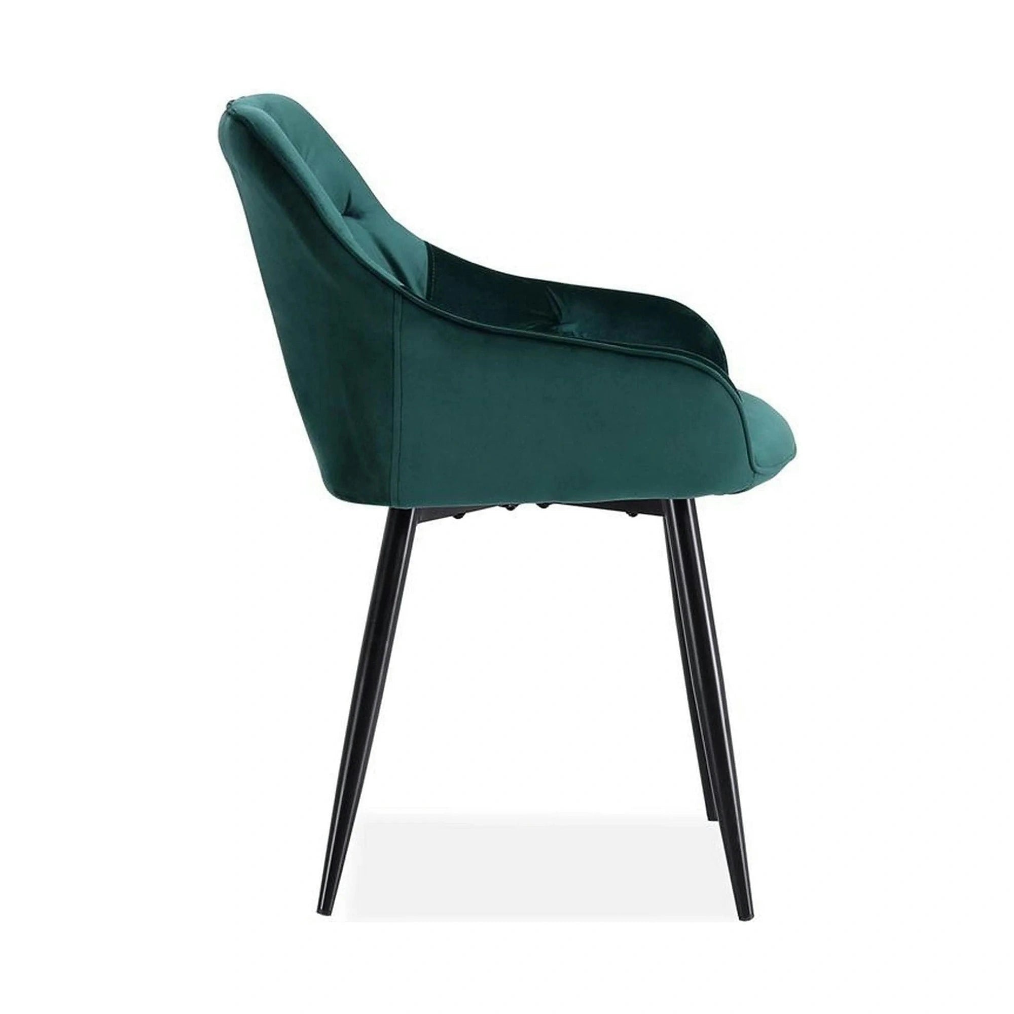 Scaun K487, verde inchis/negru, stofa catifelat/metal, 56x65x81 cm