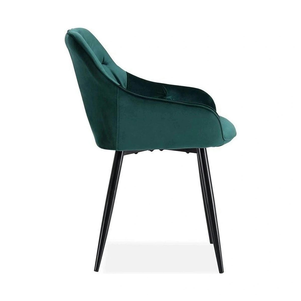Scaun K487, verde inchis/negru, stofa catifelat/metal, 56x65x81 cm