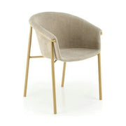 Scaun K489, bej/stejar, stofa clasica/metal, 59x56x80 cm