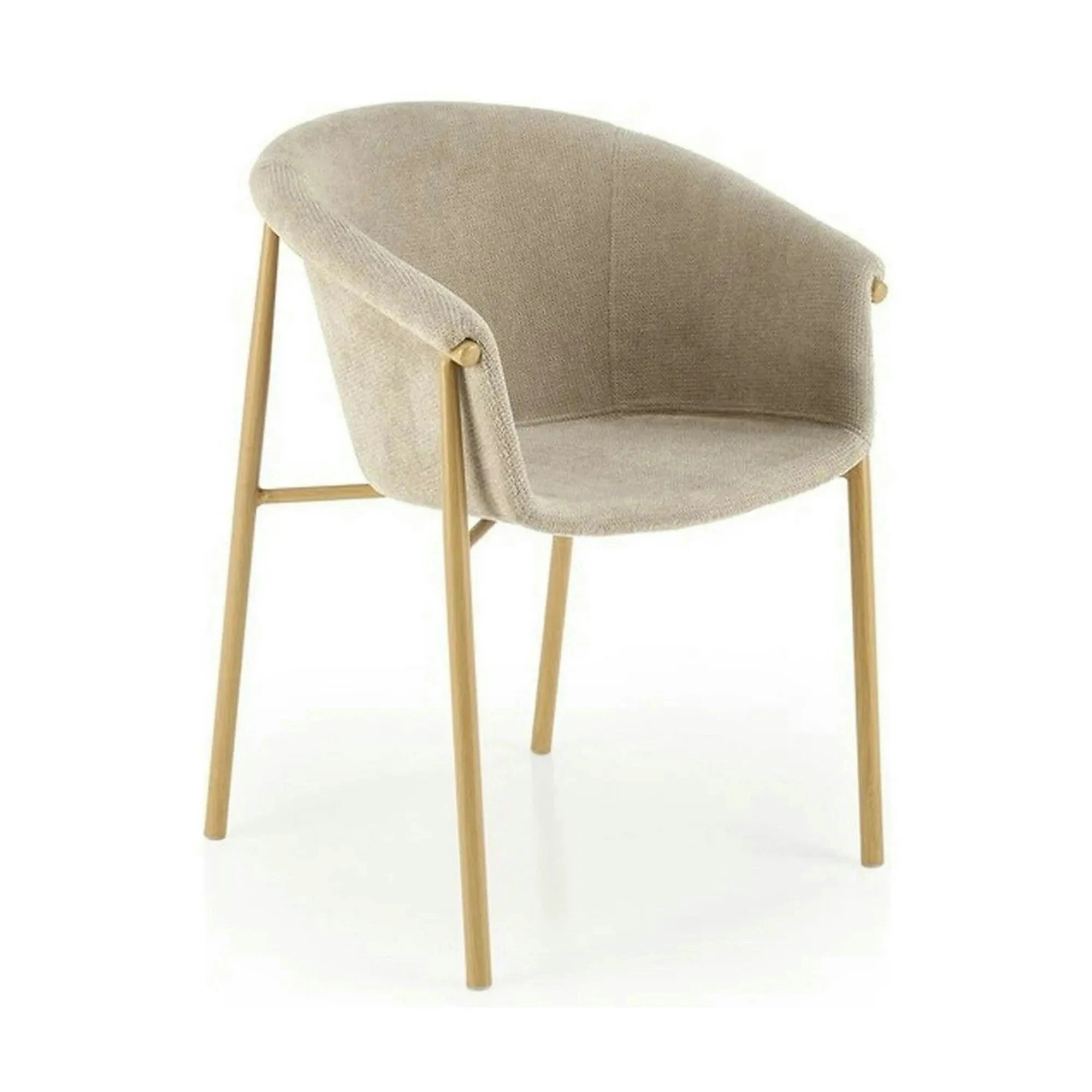Scaun K489, bej/stejar, stofa clasica/metal, 59x56x80 cm