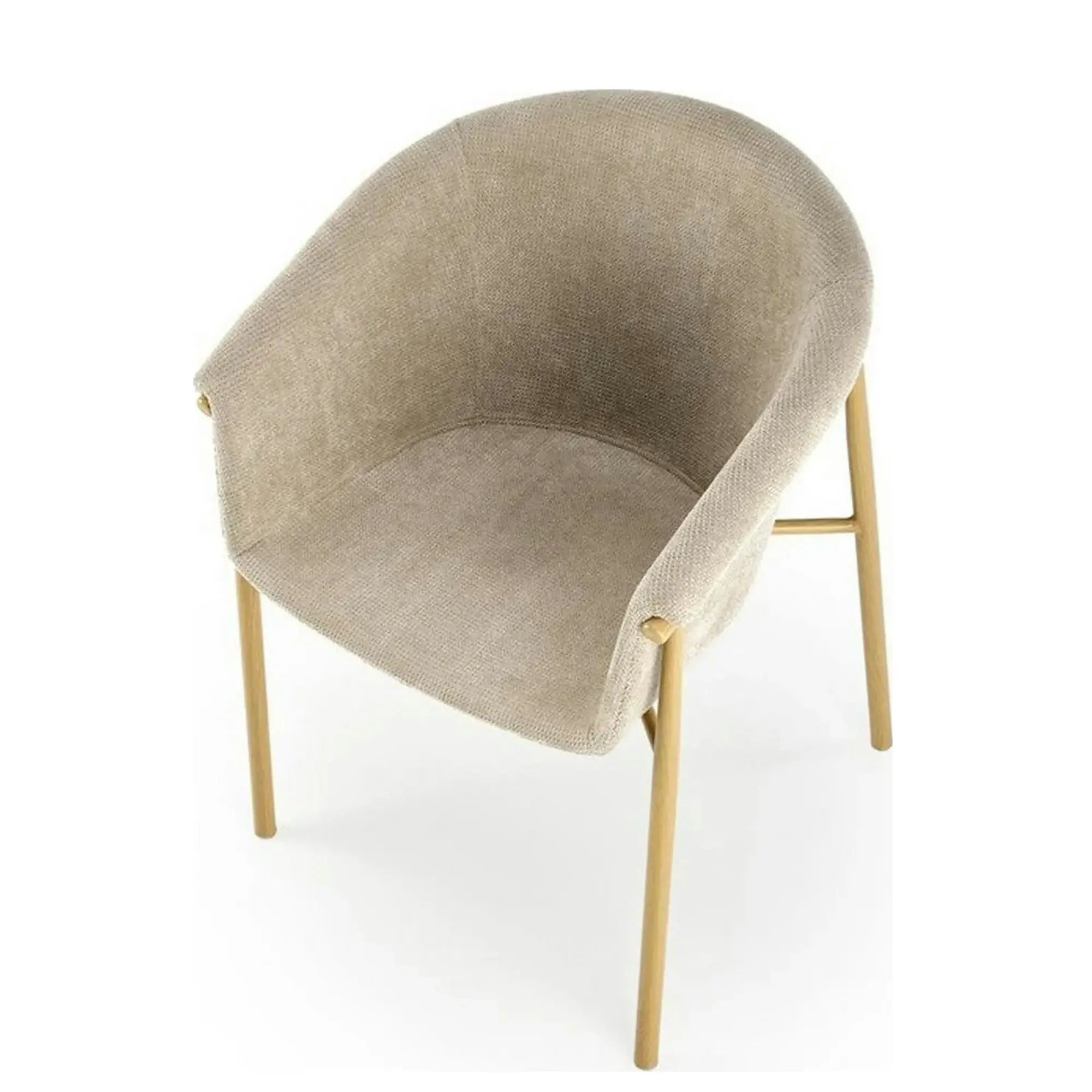 Scaun K489, bej/stejar, stofa clasica/metal, 59x56x80 cm