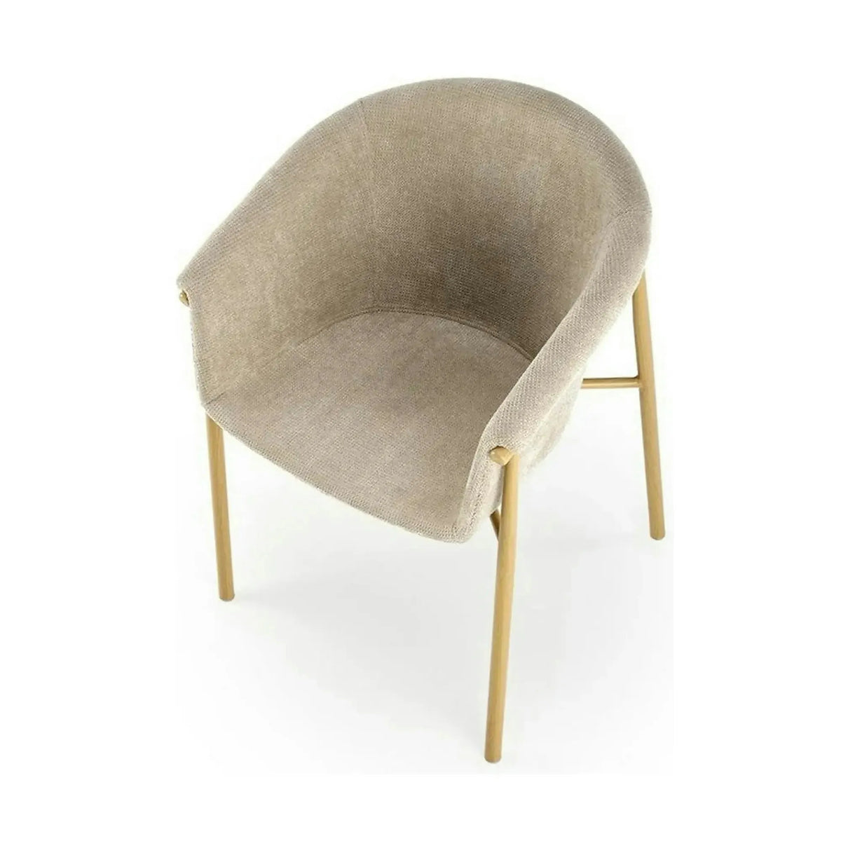 Scaun K489, bej/stejar, stofa clasica/metal, 59x56x80 cm