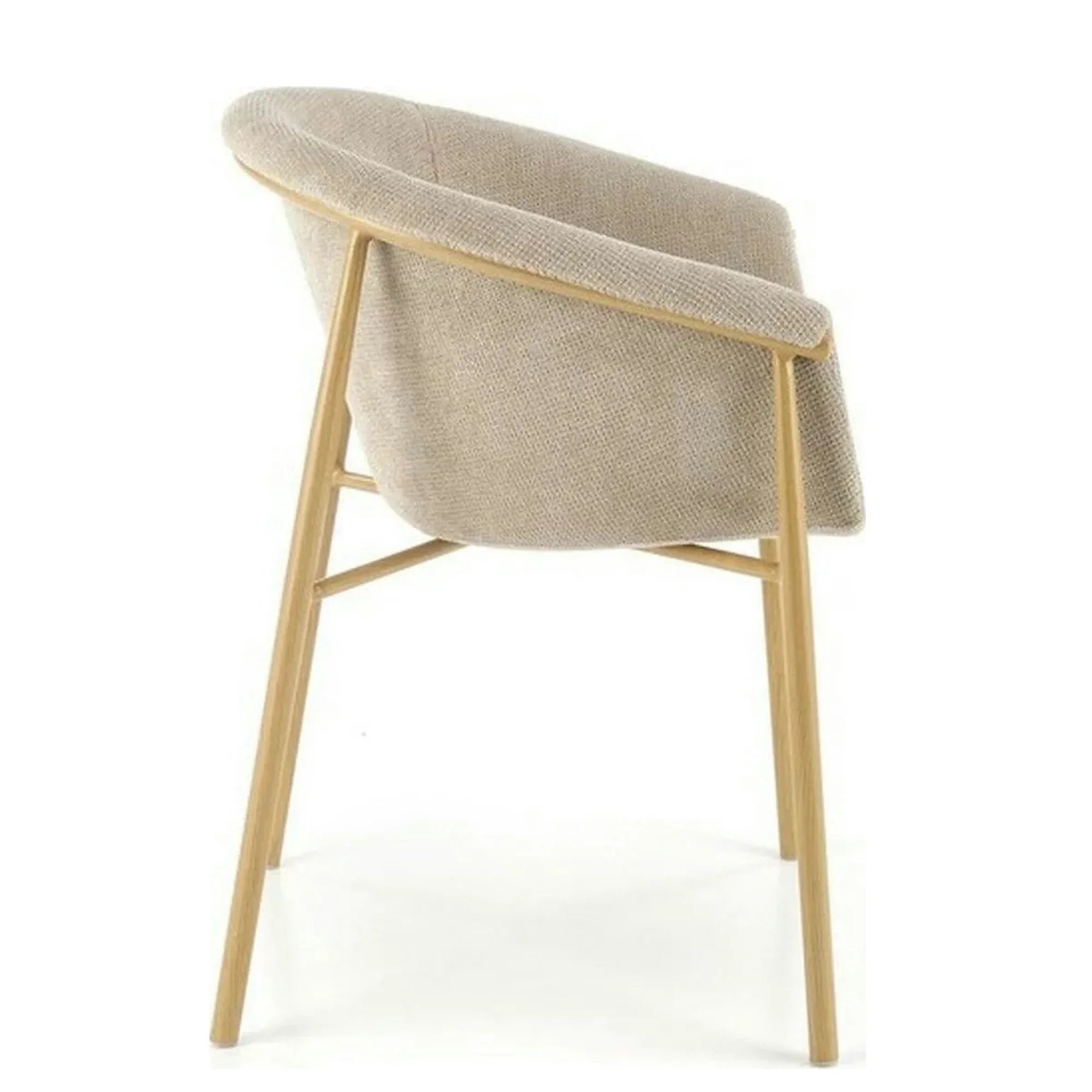 Scaun K489, bej/stejar, stofa clasica/metal, 59x56x80 cm