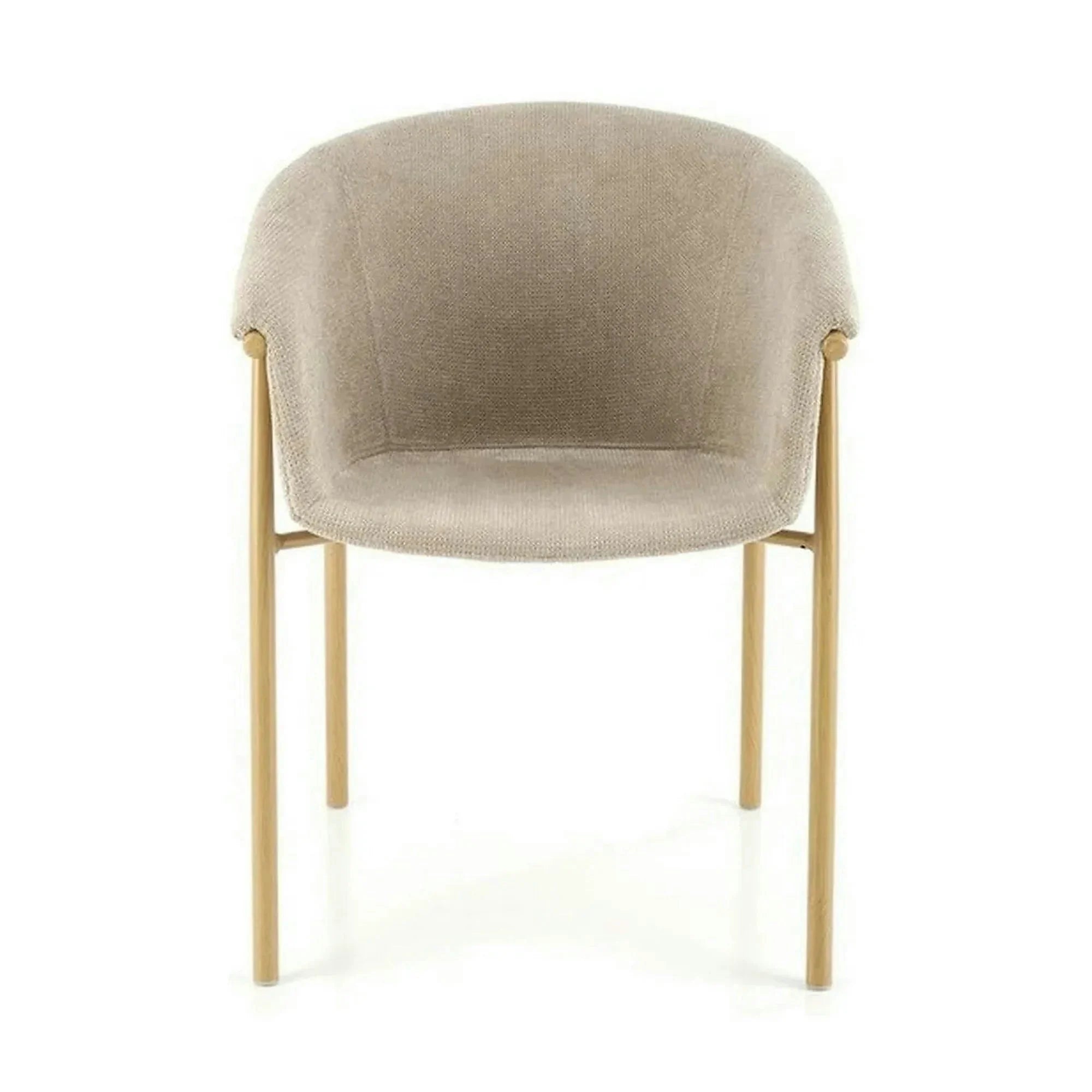 Scaun K489, bej/stejar, stofa clasica/metal, 59x56x80 cm