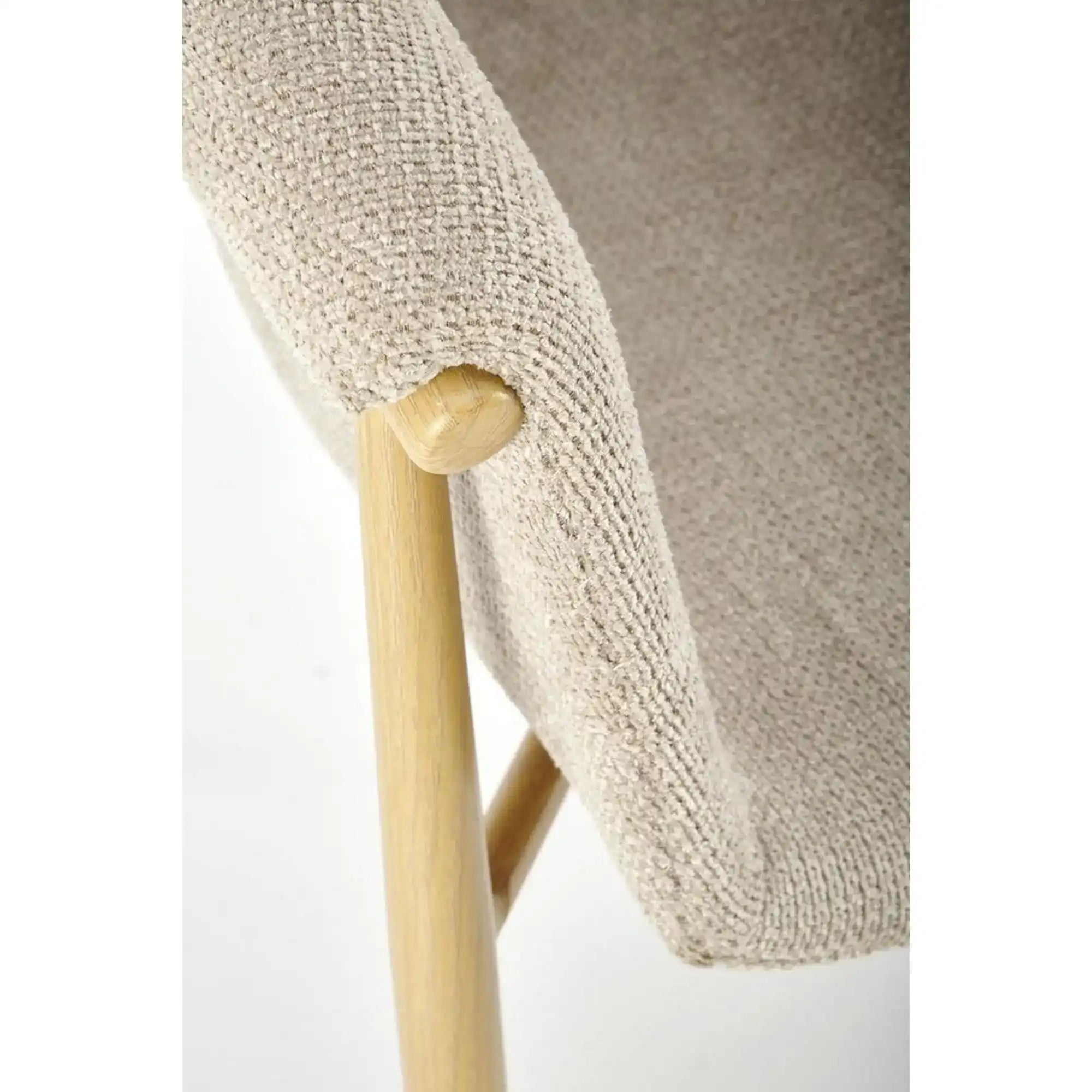 Scaun K489, bej/stejar, stofa clasica/metal, 59x56x80 cm