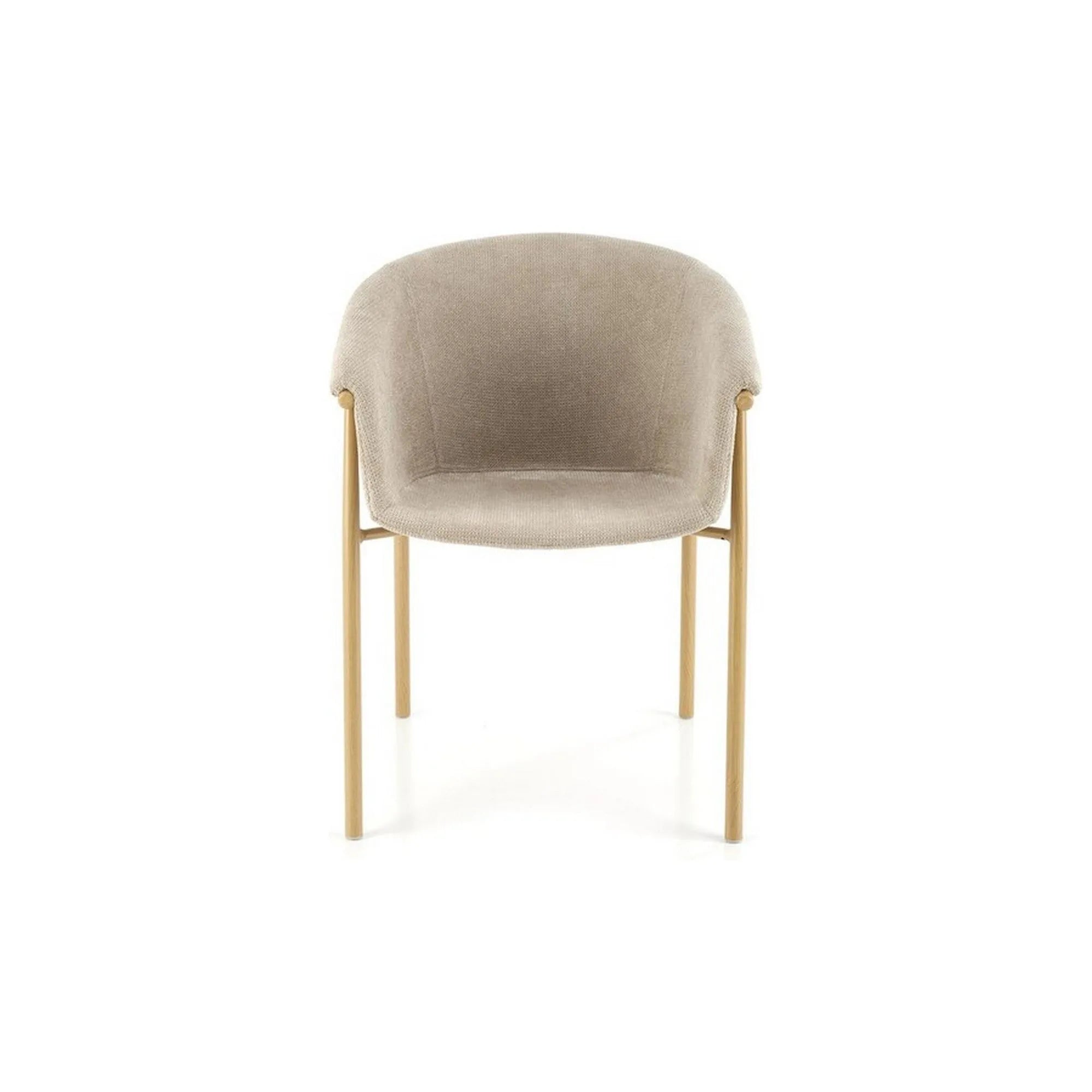 Scaun K489, bej/stejar, stofa clasica/metal, 59x56x80 cm