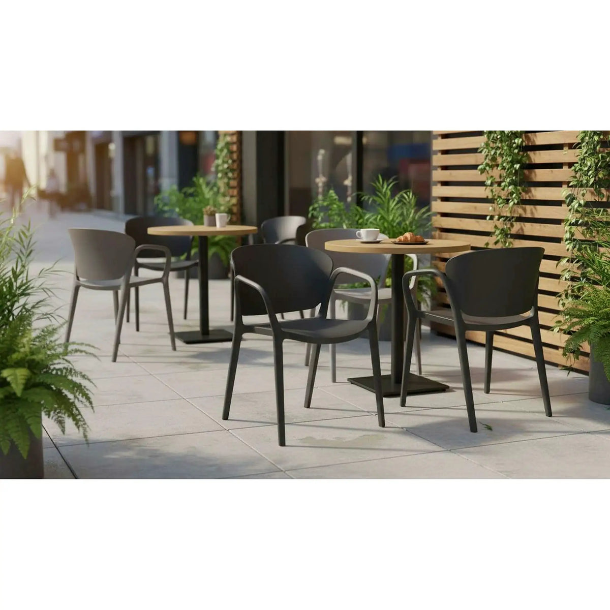 Scaun K491, negru, polipropilena, 60x56x76 cm