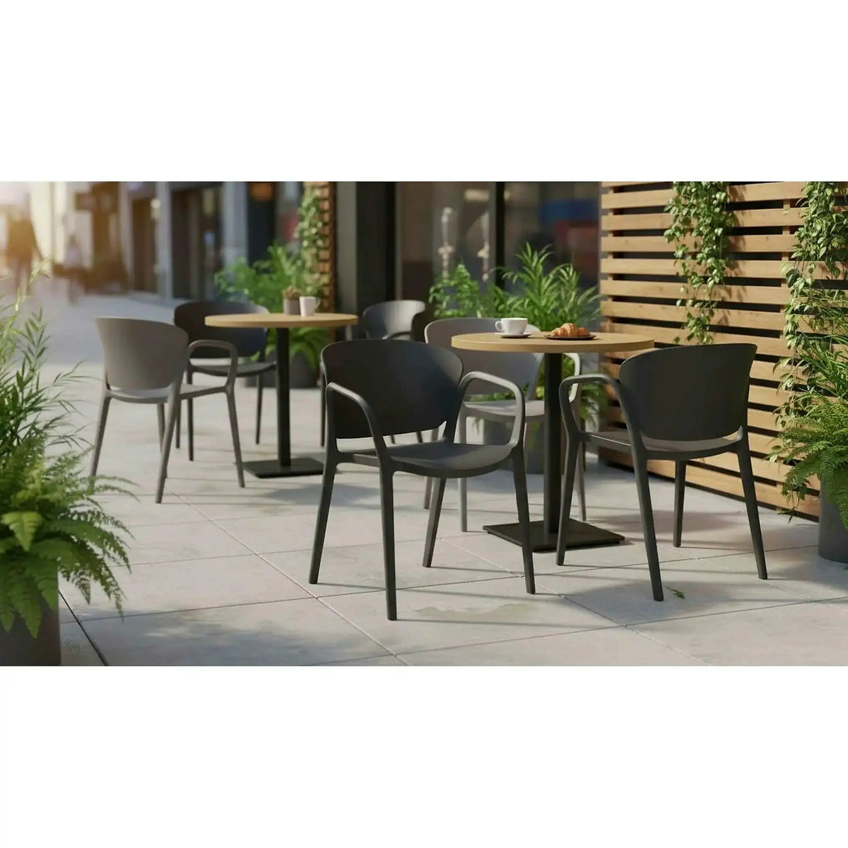 Scaun K491, negru, polipropilena, 60x56x76 cm