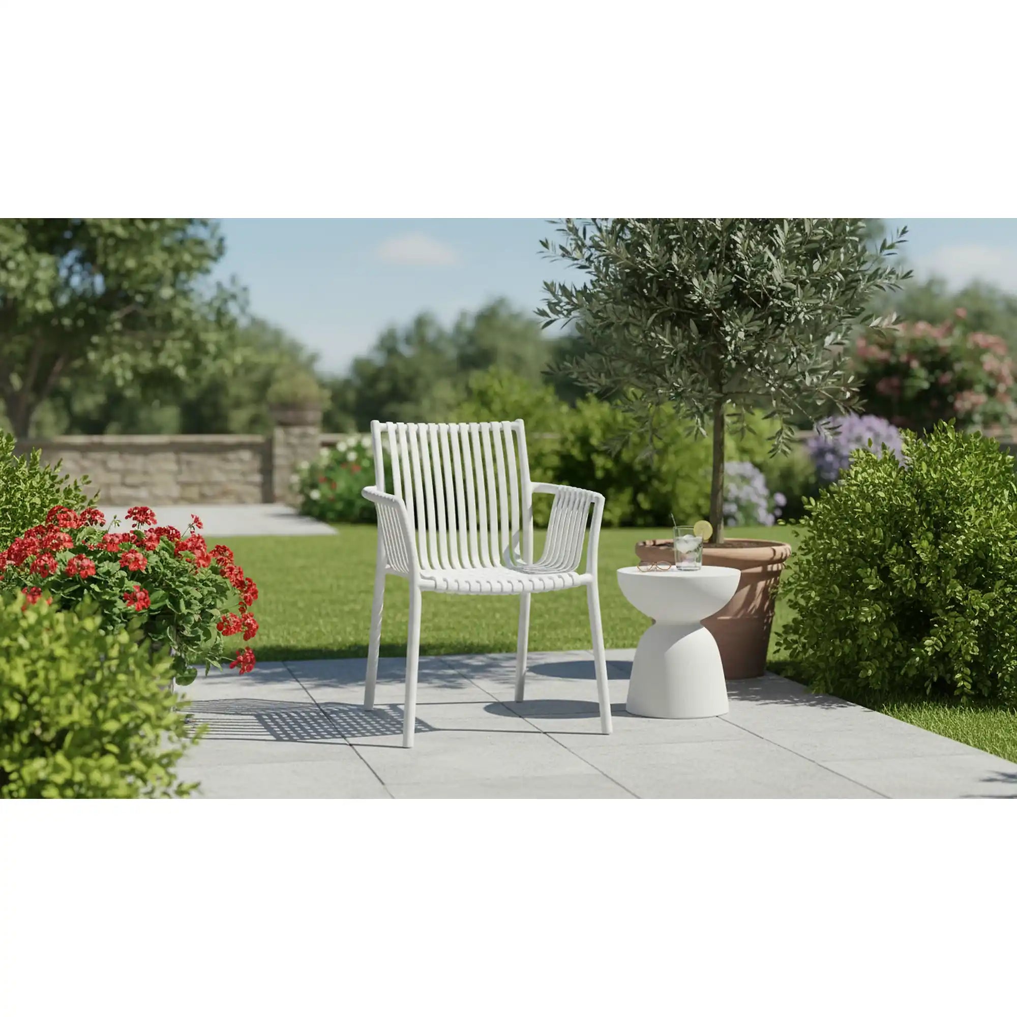 Scaun K492, alb, polipropilena, 60X56X84 cm