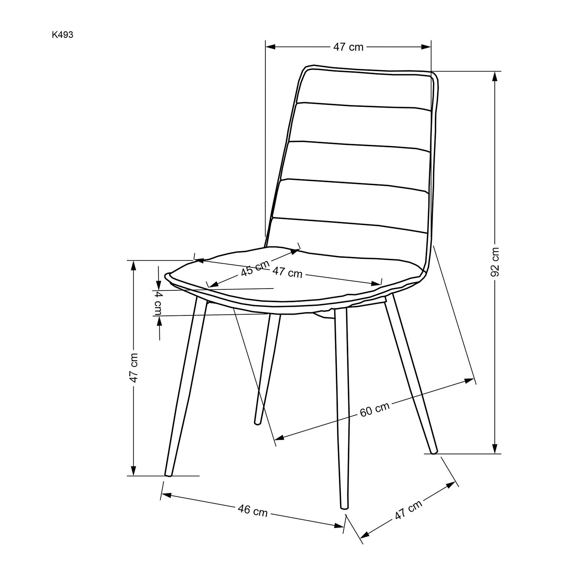 Scaun K493, bej/negru, stofa clasica/metal, 47x60x92 cm