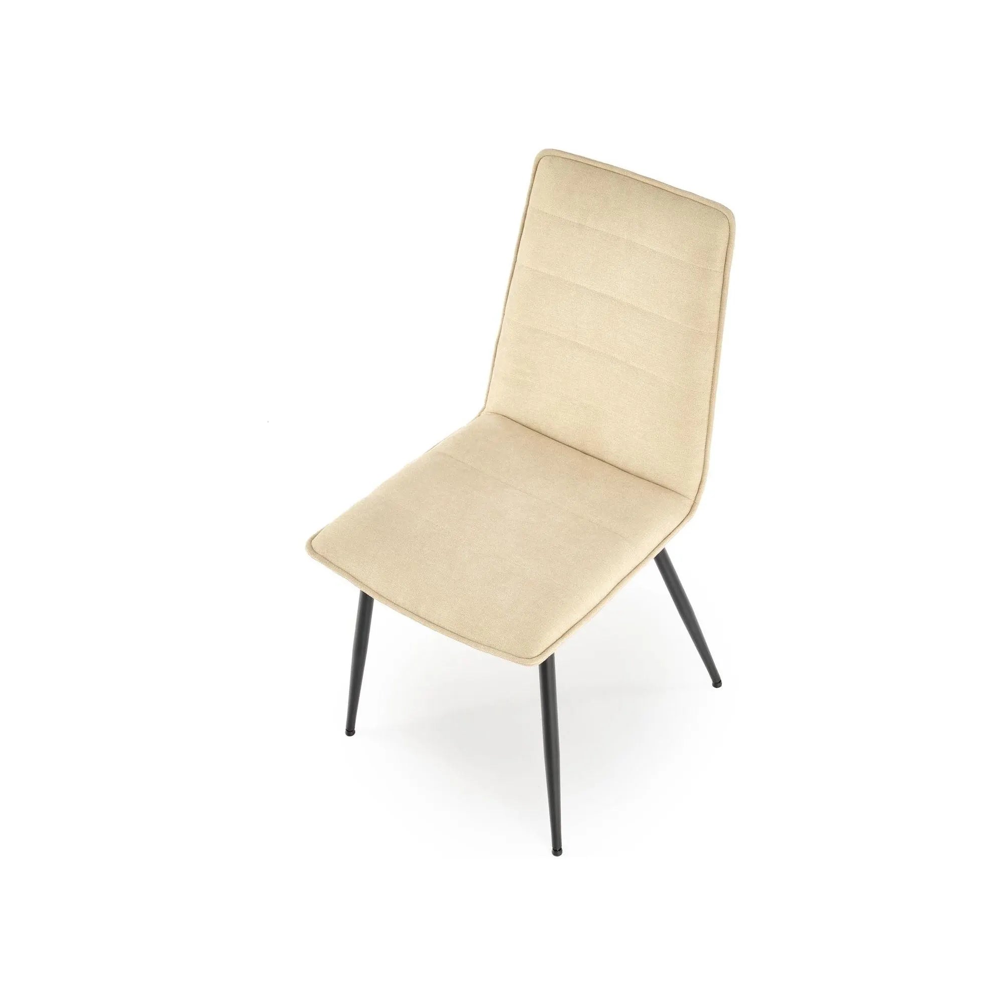 Scaun K493, bej/negru, stofa clasica/metal, 47x60x92 cm