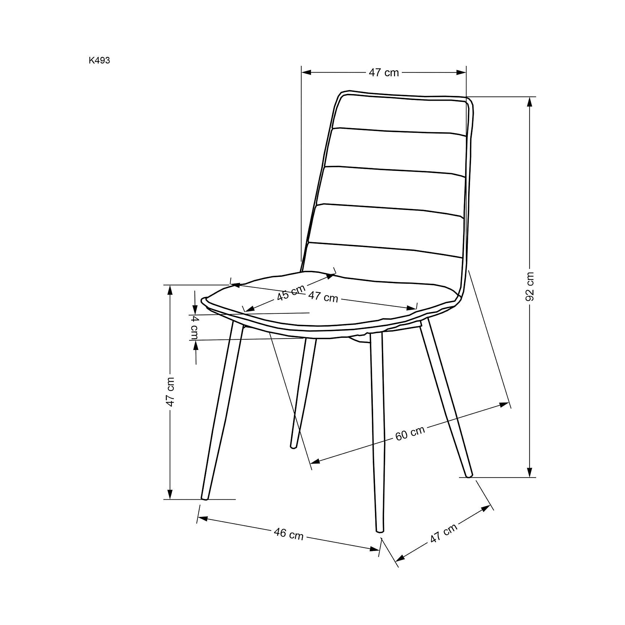 Scaun K493, gri/negru, stofa clasica/metal, 47x60x92 cm