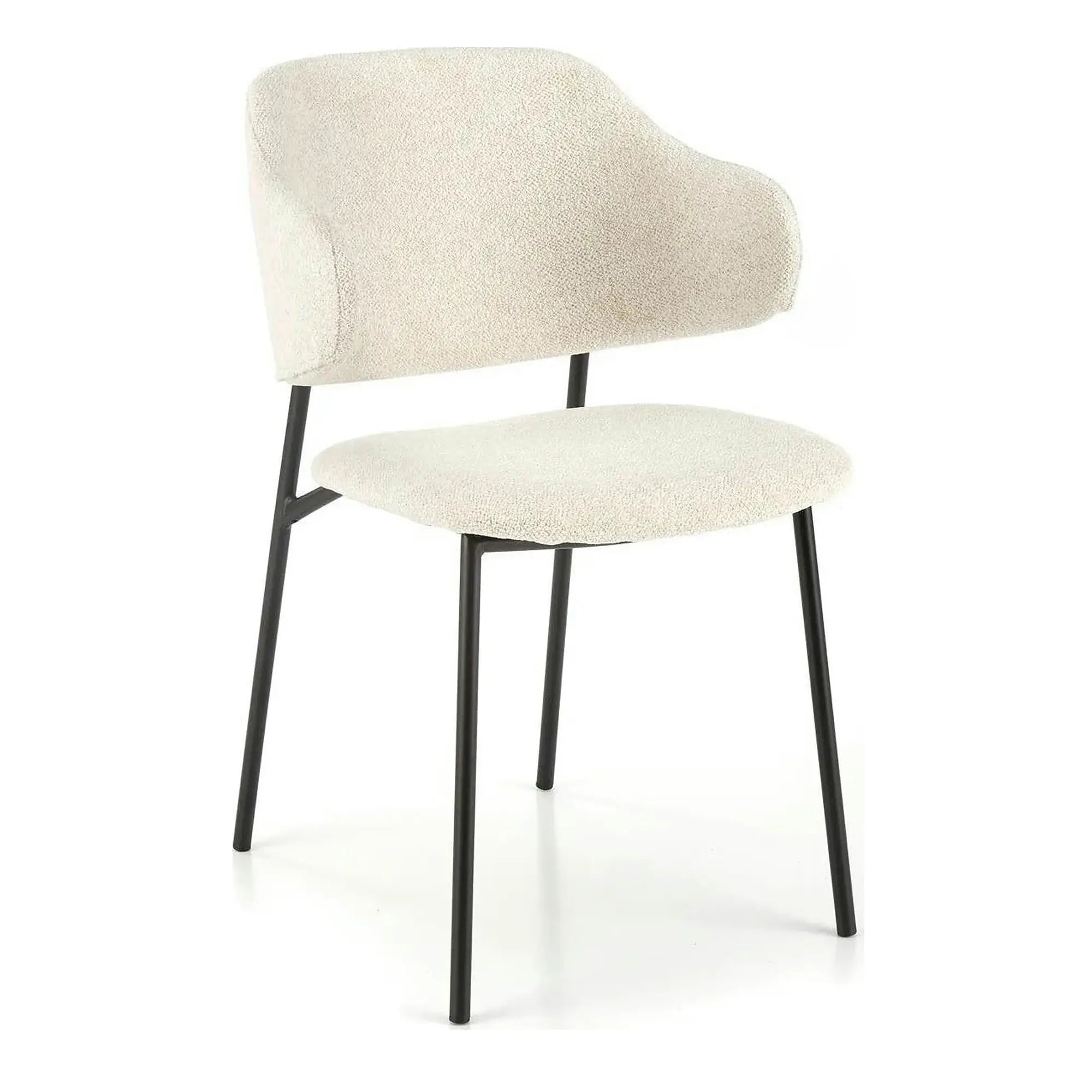 Scaun K497, crem, stofa clasica/metal, 52x62x82 cm