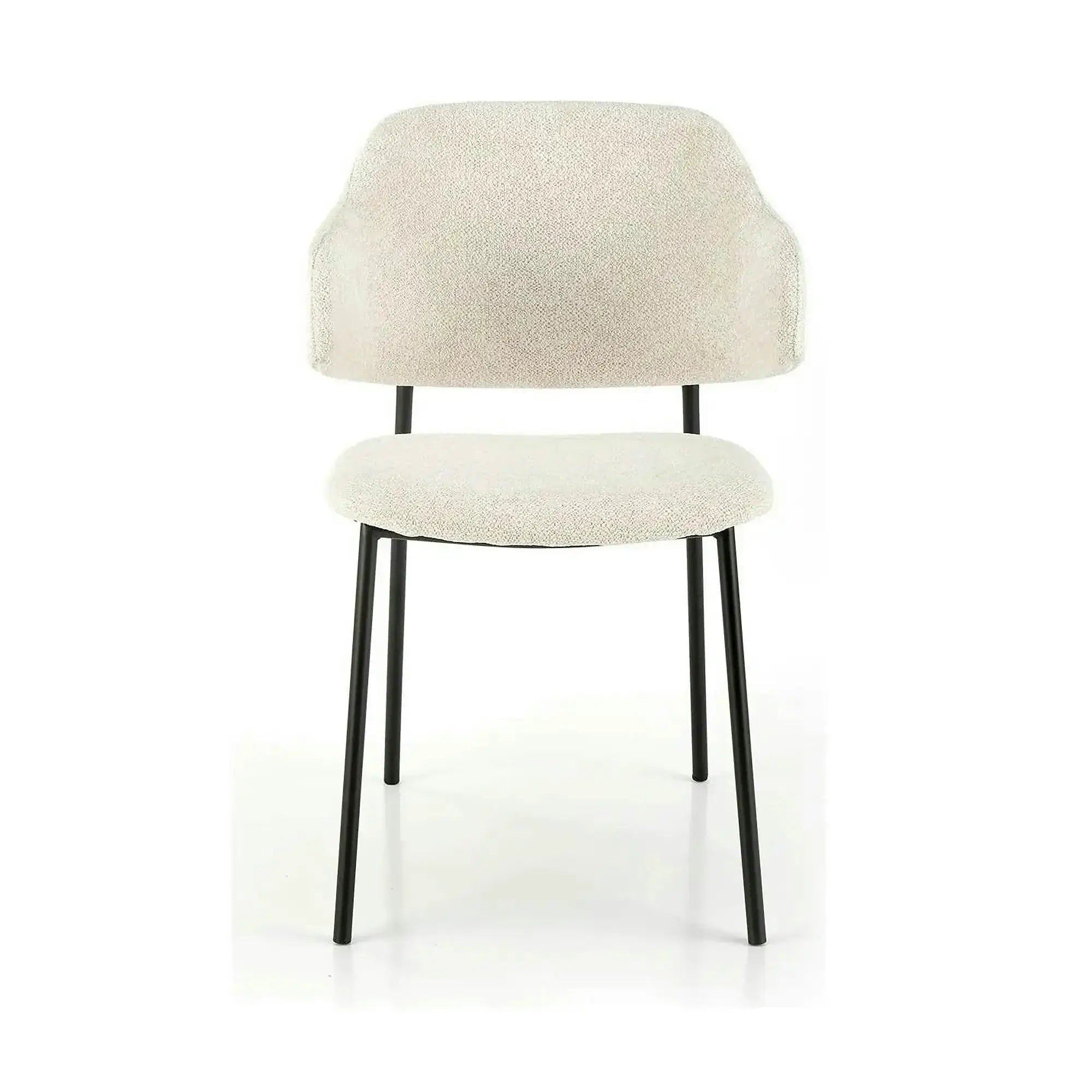 Scaun K497, crem, stofa clasica/metal, 52x62x82 cm