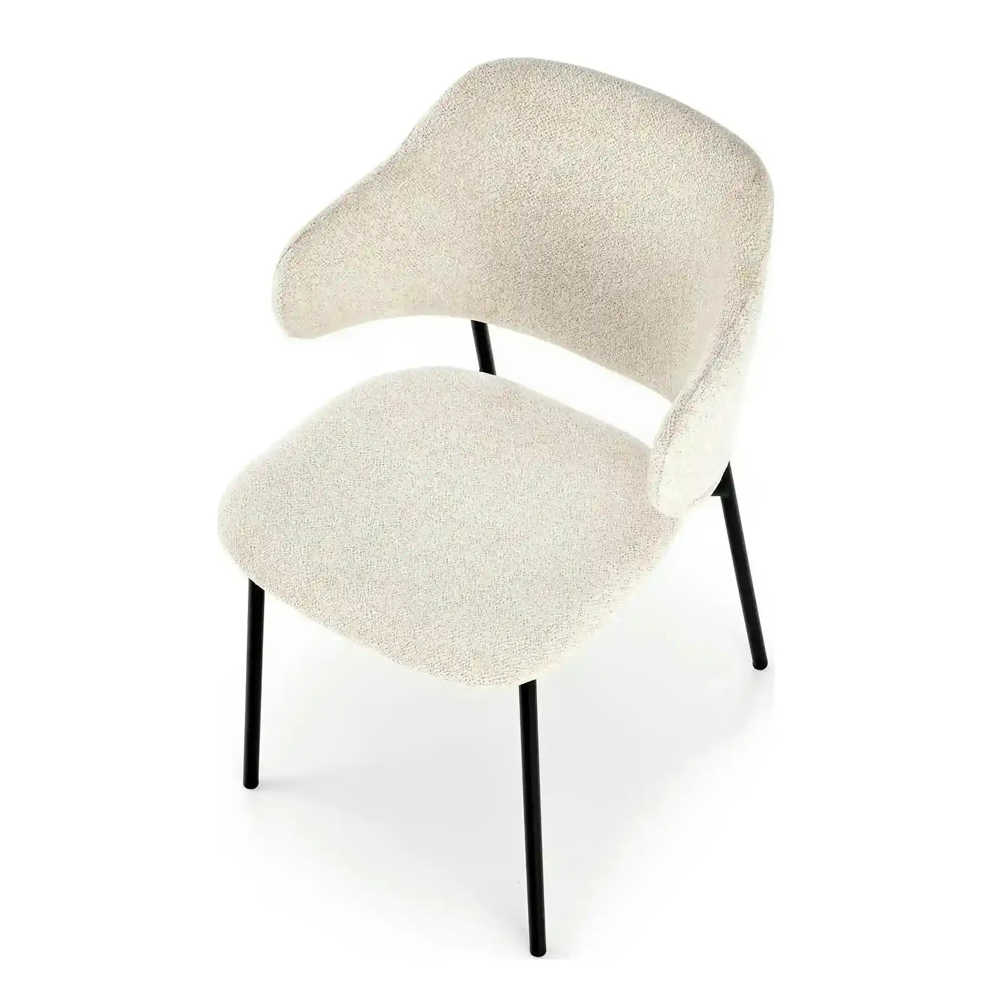 Scaun K497, crem, stofa clasica/metal, 52x62x82 cm