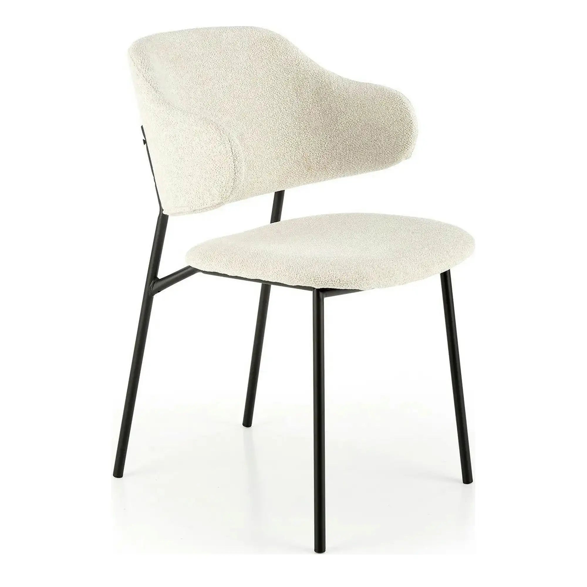 Scaun K497, crem, stofa clasica/metal, 52x62x82 cm
