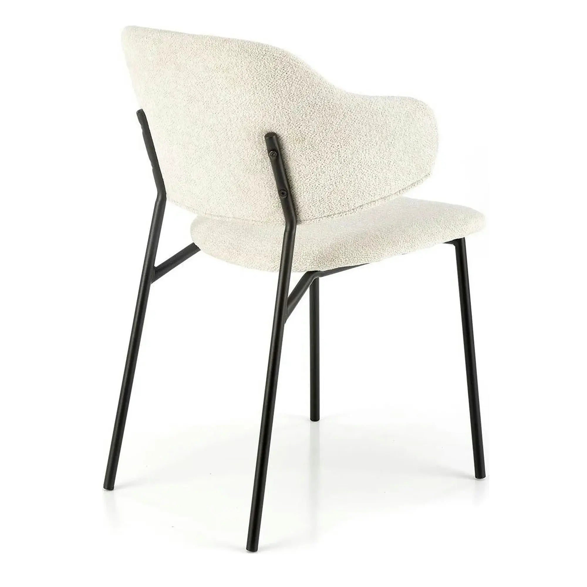 Scaun K497, crem, stofa clasica/metal, 52x62x82 cm