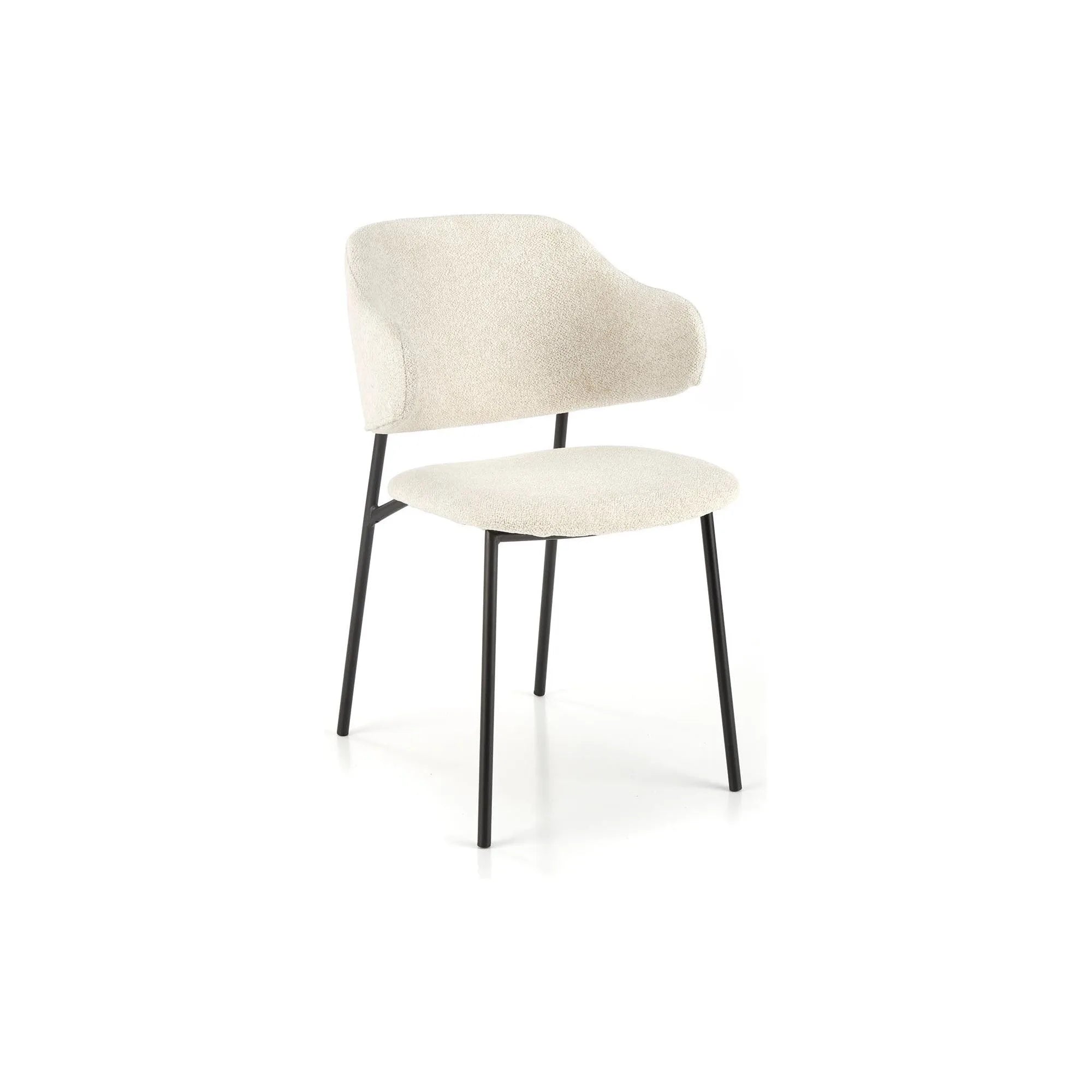 Scaun K497, crem, stofa clasica/metal, 52x62x82 cm