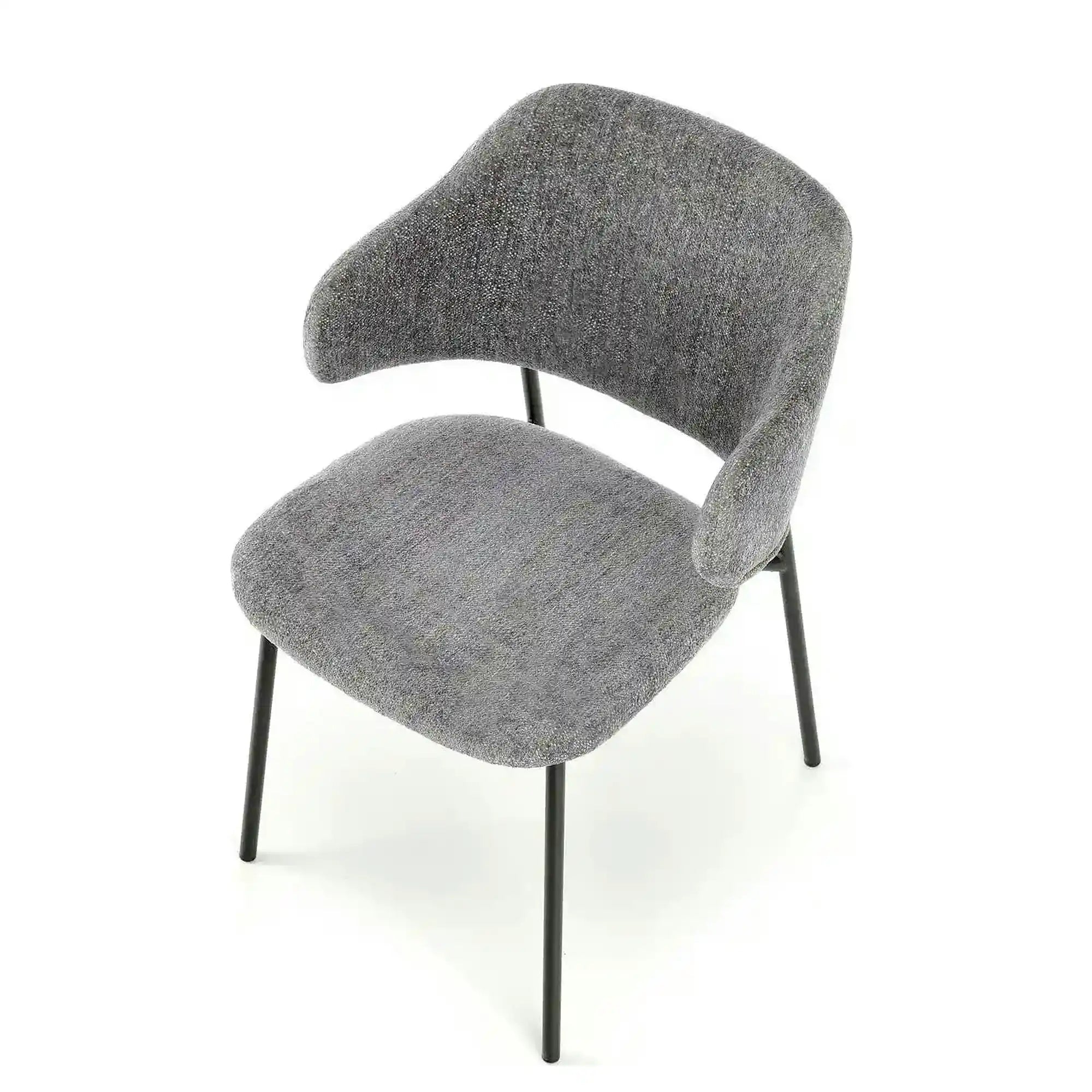 Scaun K497, gri deschis, stofa clasica/metal, 52x62x82 cm