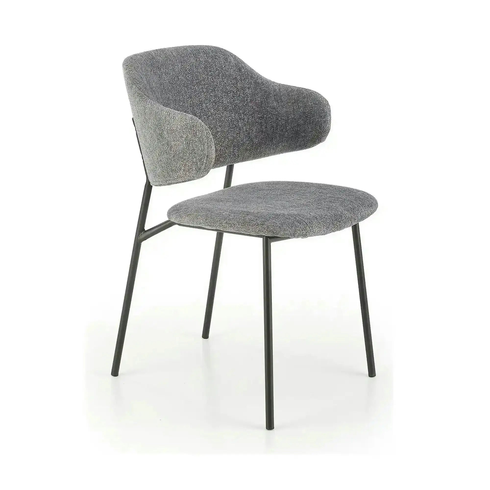 Scaun K497, gri deschis, stofa clasica/metal, 52x62x82 cm