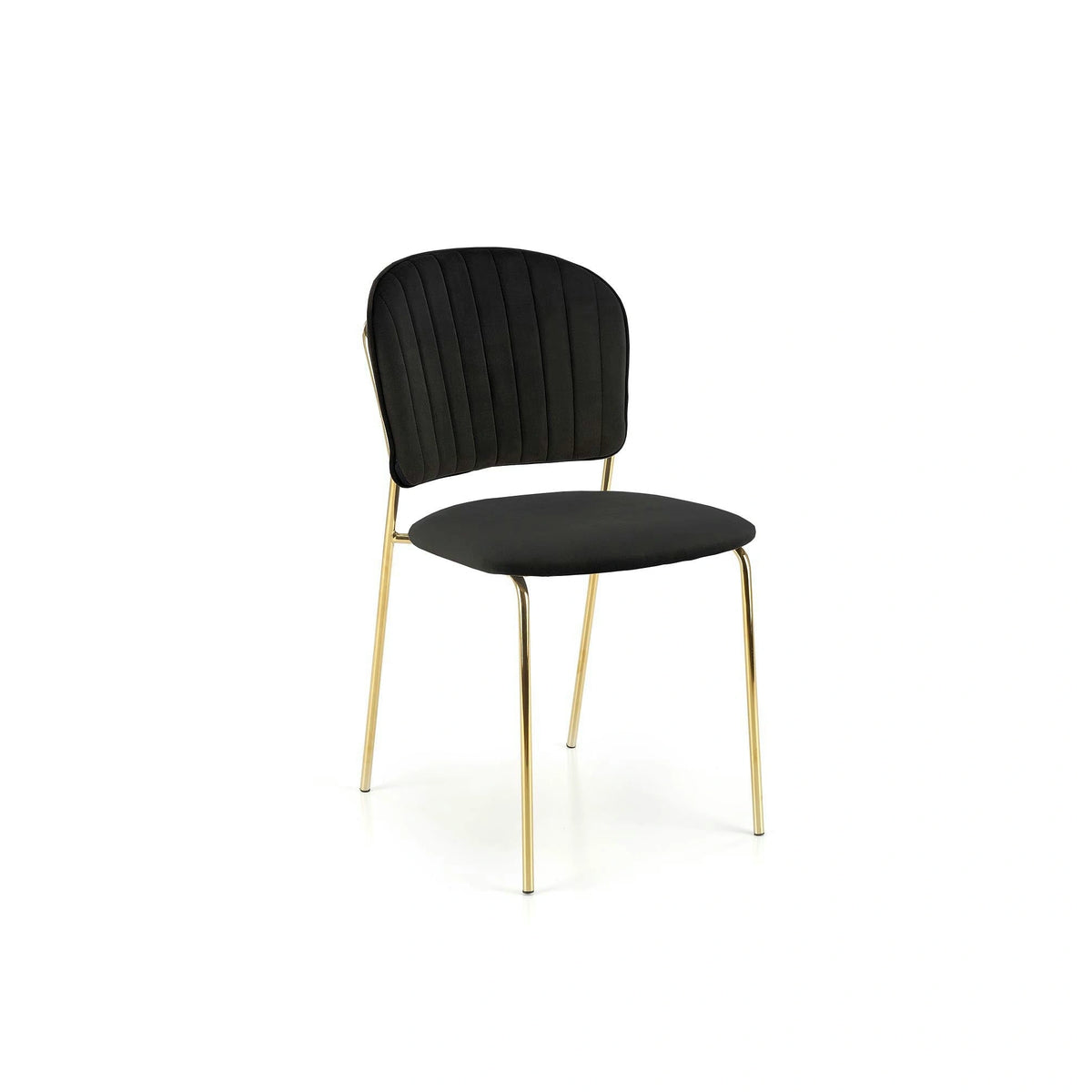 Scaun K499, negru/auriu, stofa catifelata/metal, 47x56x85 cm