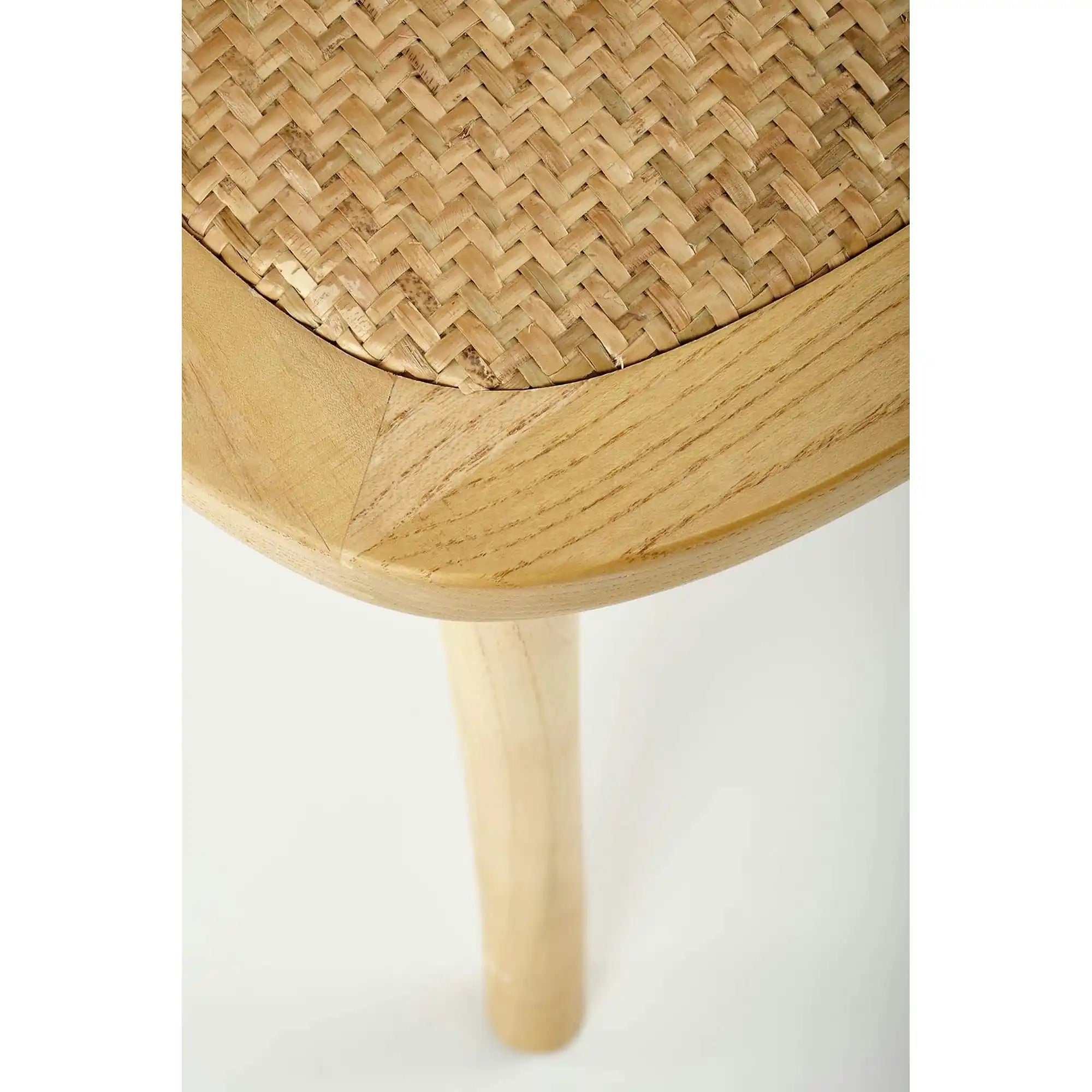 Scaun K502, stejar, ratan natural/lemn, 45x50x89 cm